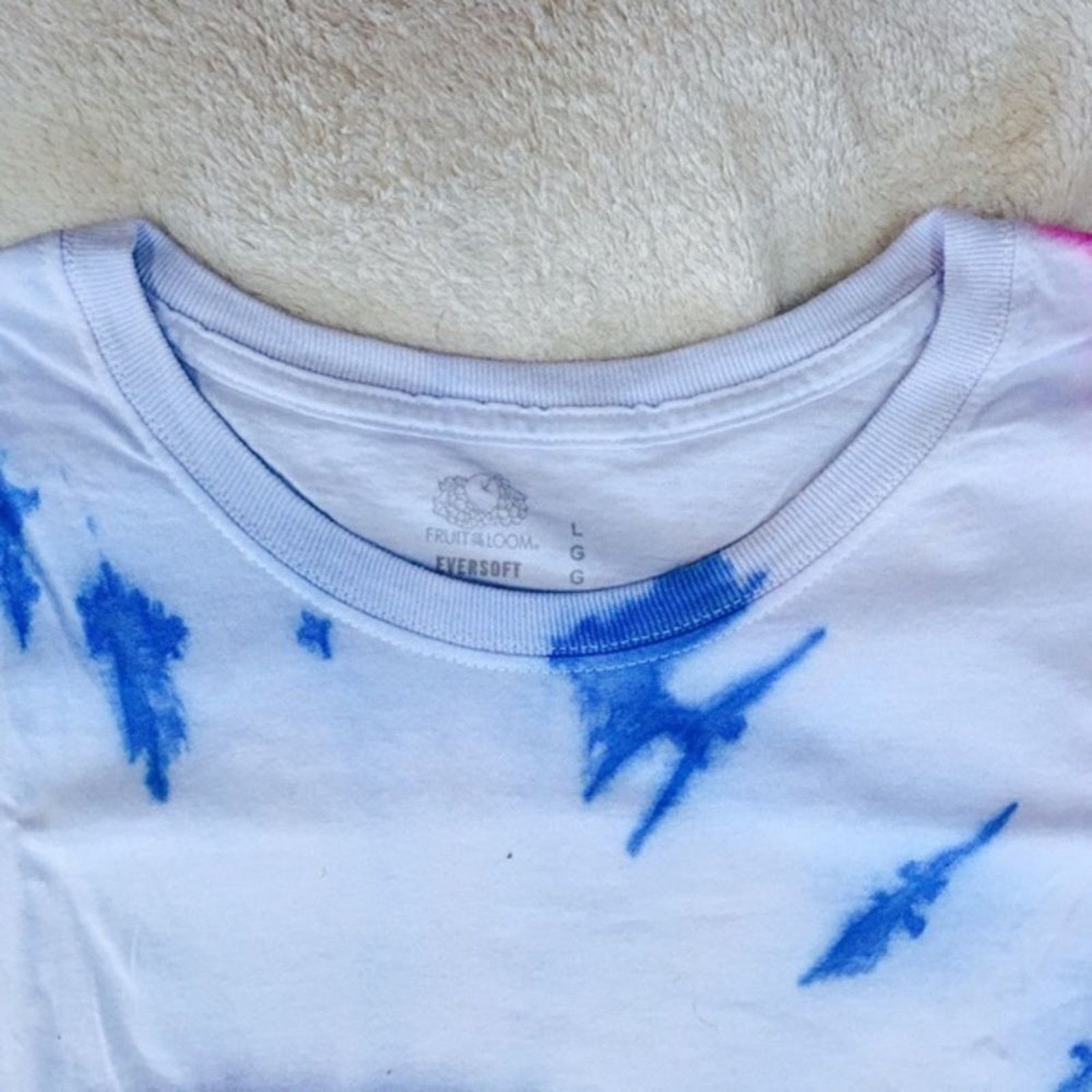 Fruit Of The Loom Blue and Pink Spiral Crewneck Tie-Dye T-Shirt | Sz L Size US L / EU 52-54 / 3 - 3 Thumbnail