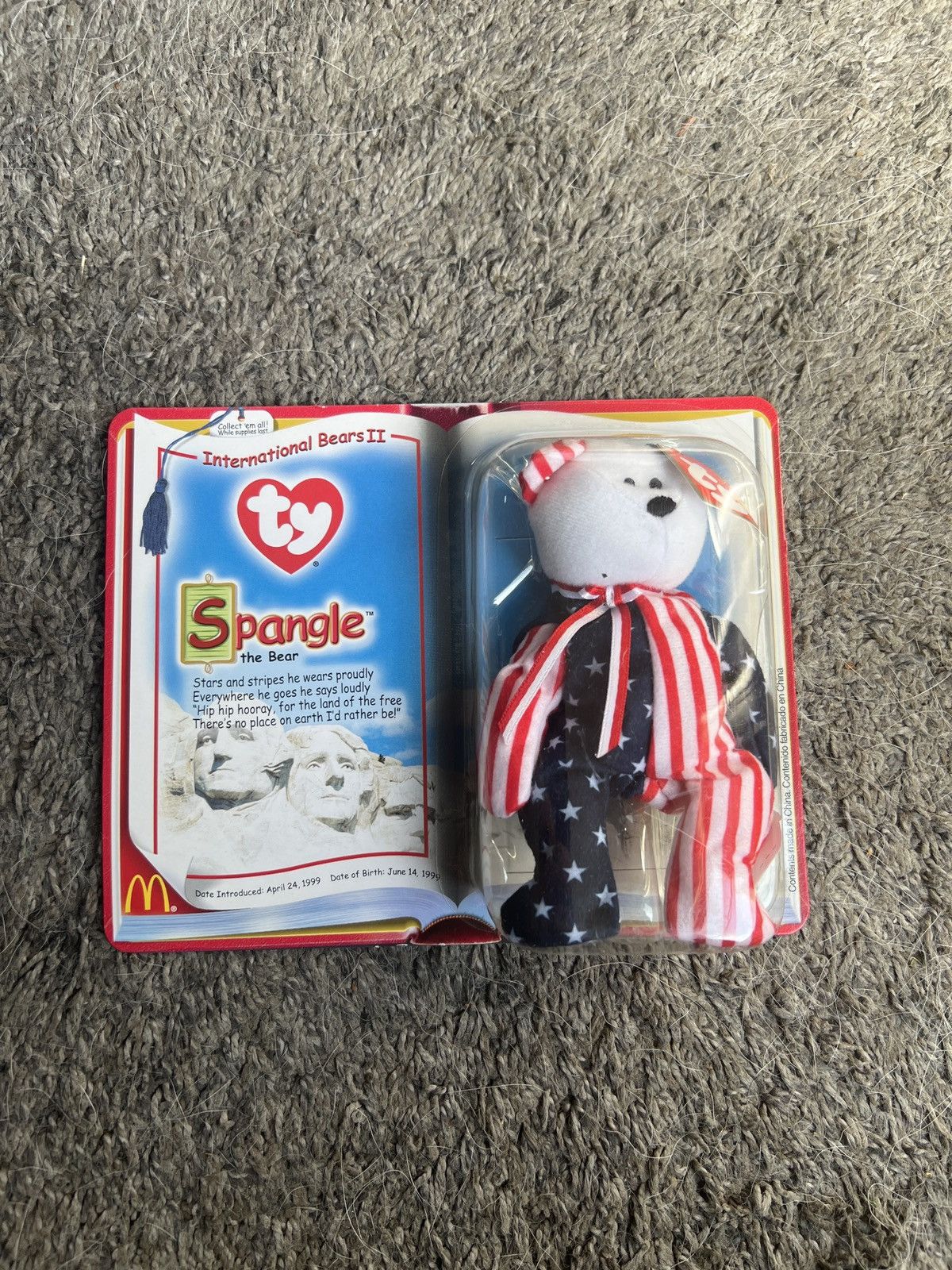 Vintage 2000 McDonald’s Ty Spangle The Bear Teenie Beanie Baby Size ONE SIZE - 1 Thumbnail