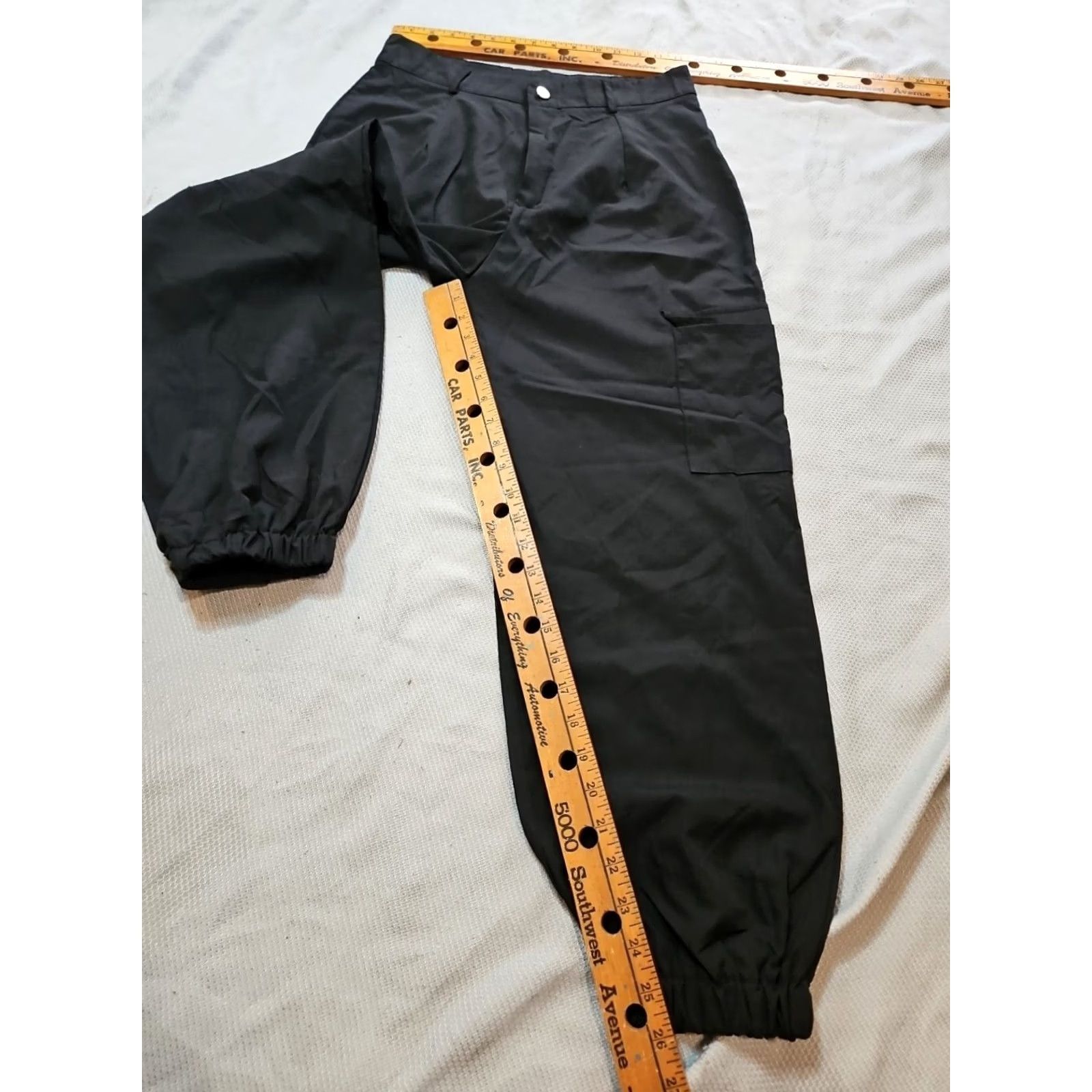 Shein SheIn Pants Womens L Black Cargo Pocket Lightweight Baggy Casual Trouser Ankle Size 36" / US 14 / IT 50 - 6 Thumbnail
