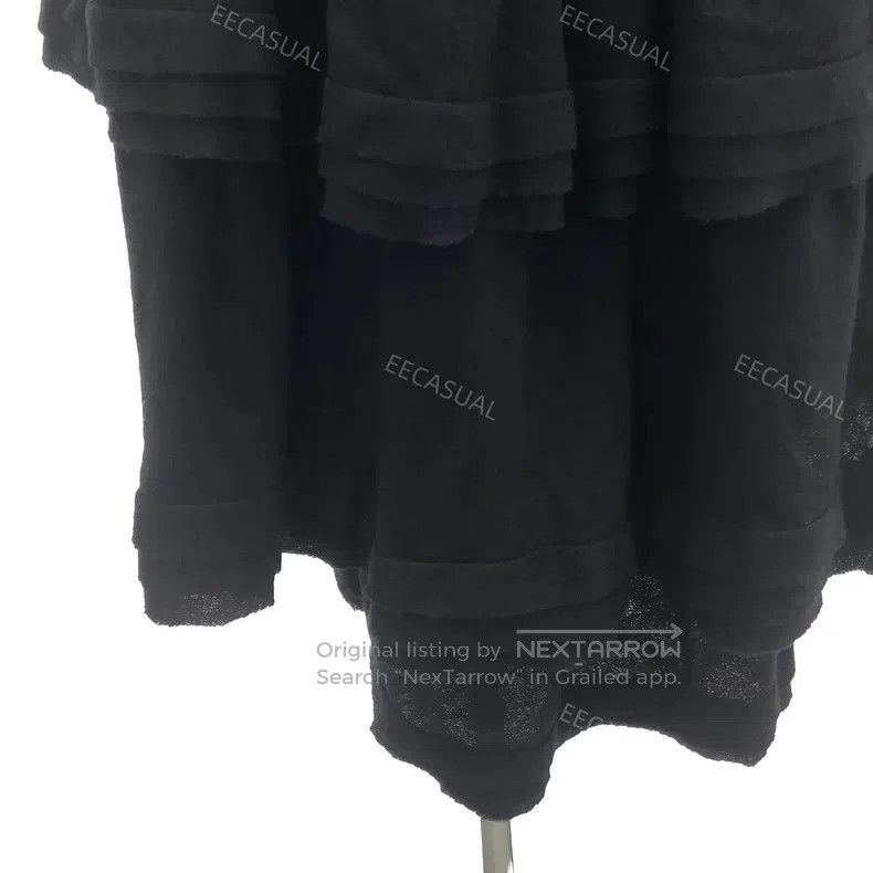 Comme des Garcons Comme Des Garcons size S Layered long wool skirt, Black Size 23" - 4 Thumbnail