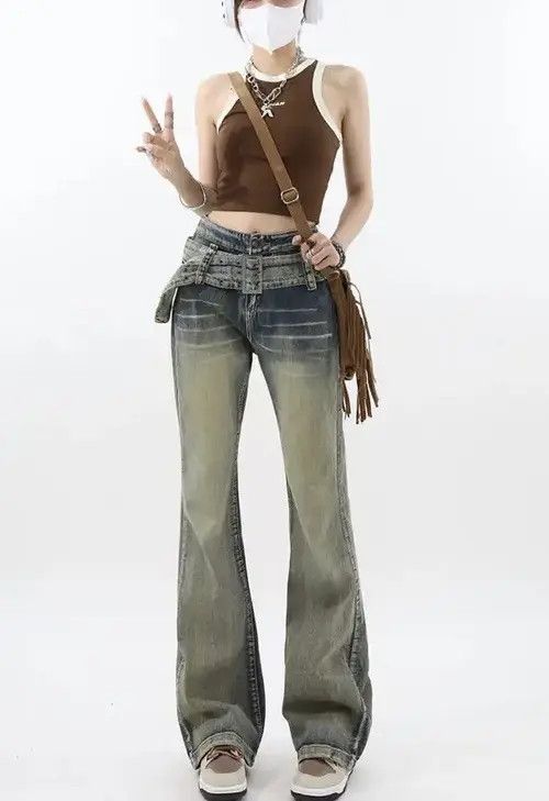 Jean Vintage Washed Blue High Waisted Jeans Size 27" / US 4 / IT 40 - 1 Thumbnail