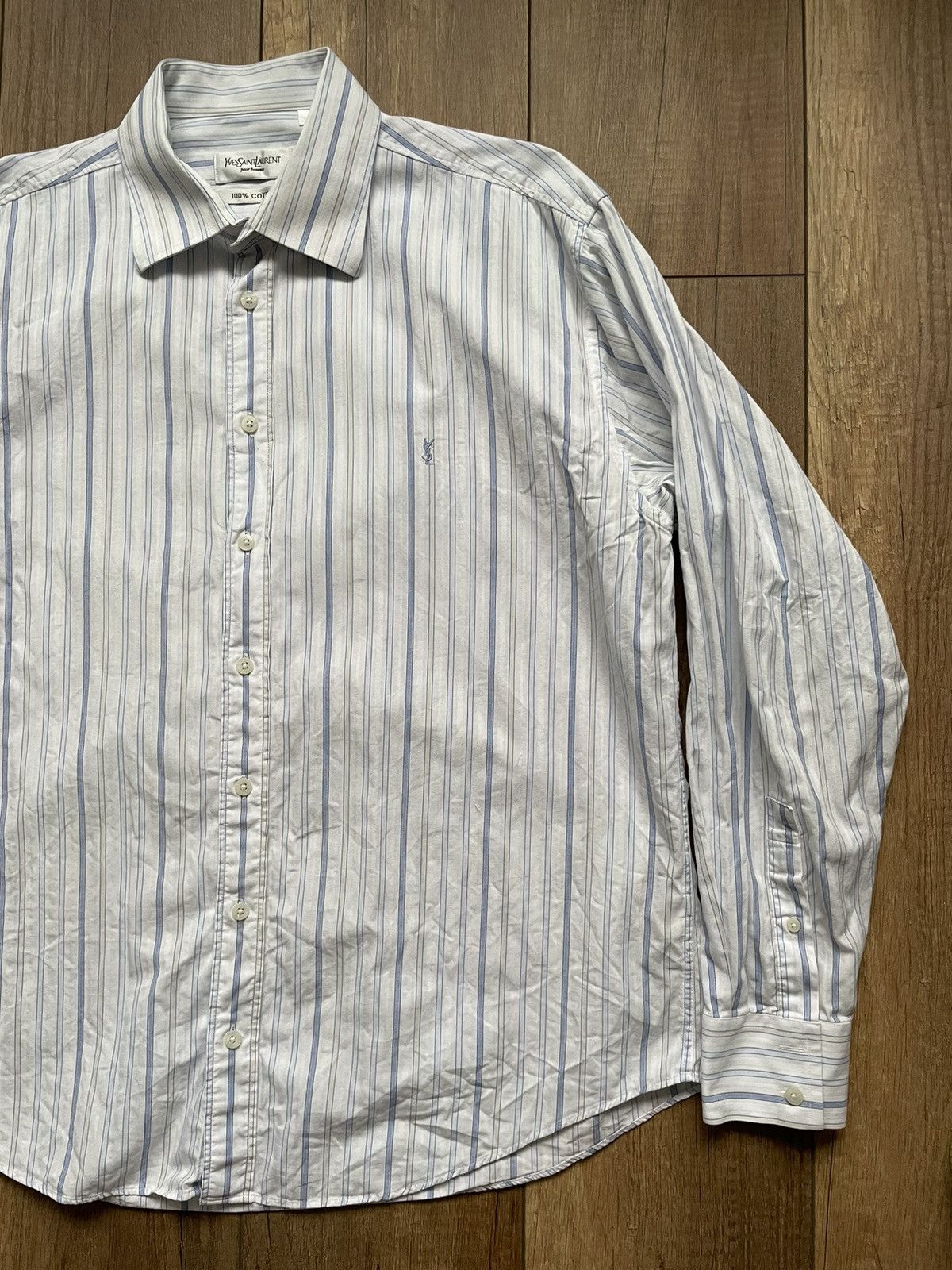 Yves Saint Laurent YSL Yves Saint Laurent Shirt Long Sleeve Logo Size US XL / EU 56 / 4 - 2 Thumbnail