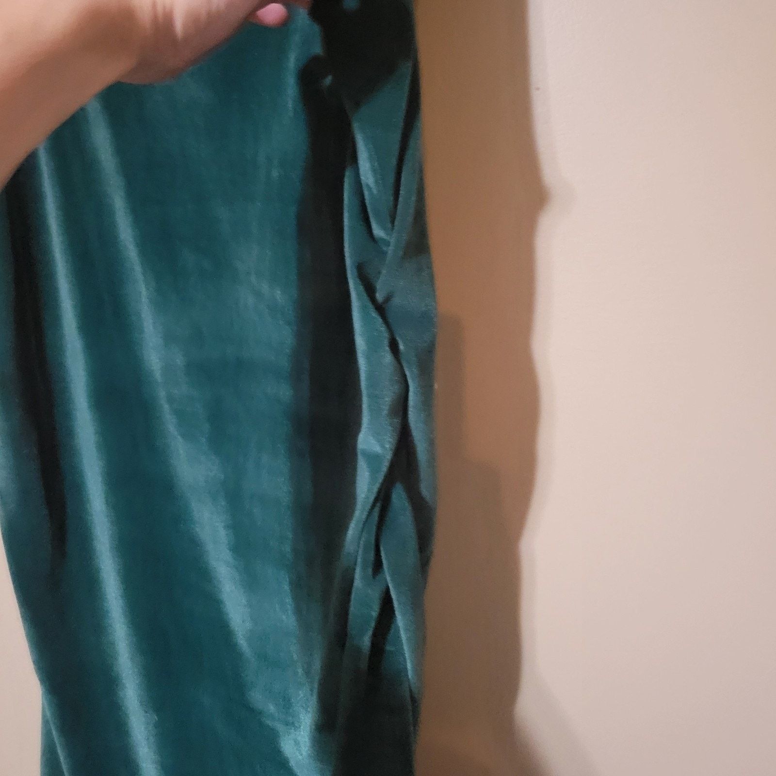 & Other Stories NEW A New Day Women's XL Velvet Ruched Dress Green Plus Size XL / US 12-14 / IT 48-50 - 4 Thumbnail