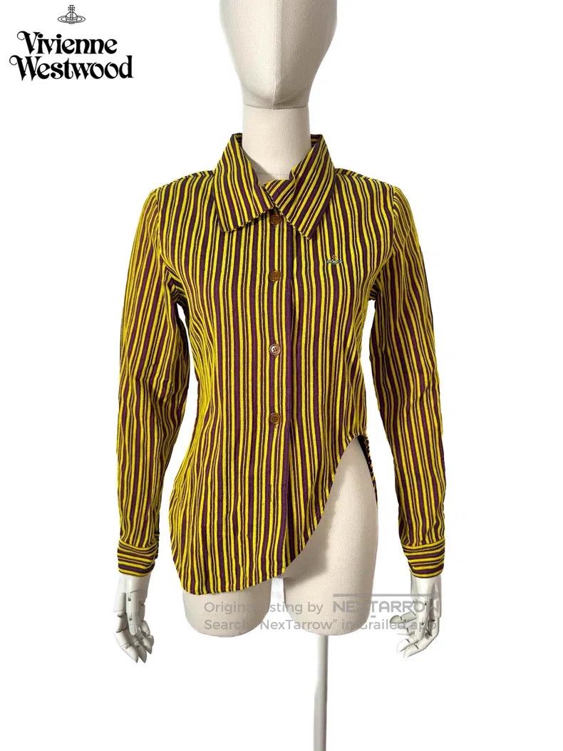 Vivienne Westwood Vivienne Westwood Vintage asymmetric striped shirt jacket Size S / US 4 / IT 40 - 1 Thumbnail