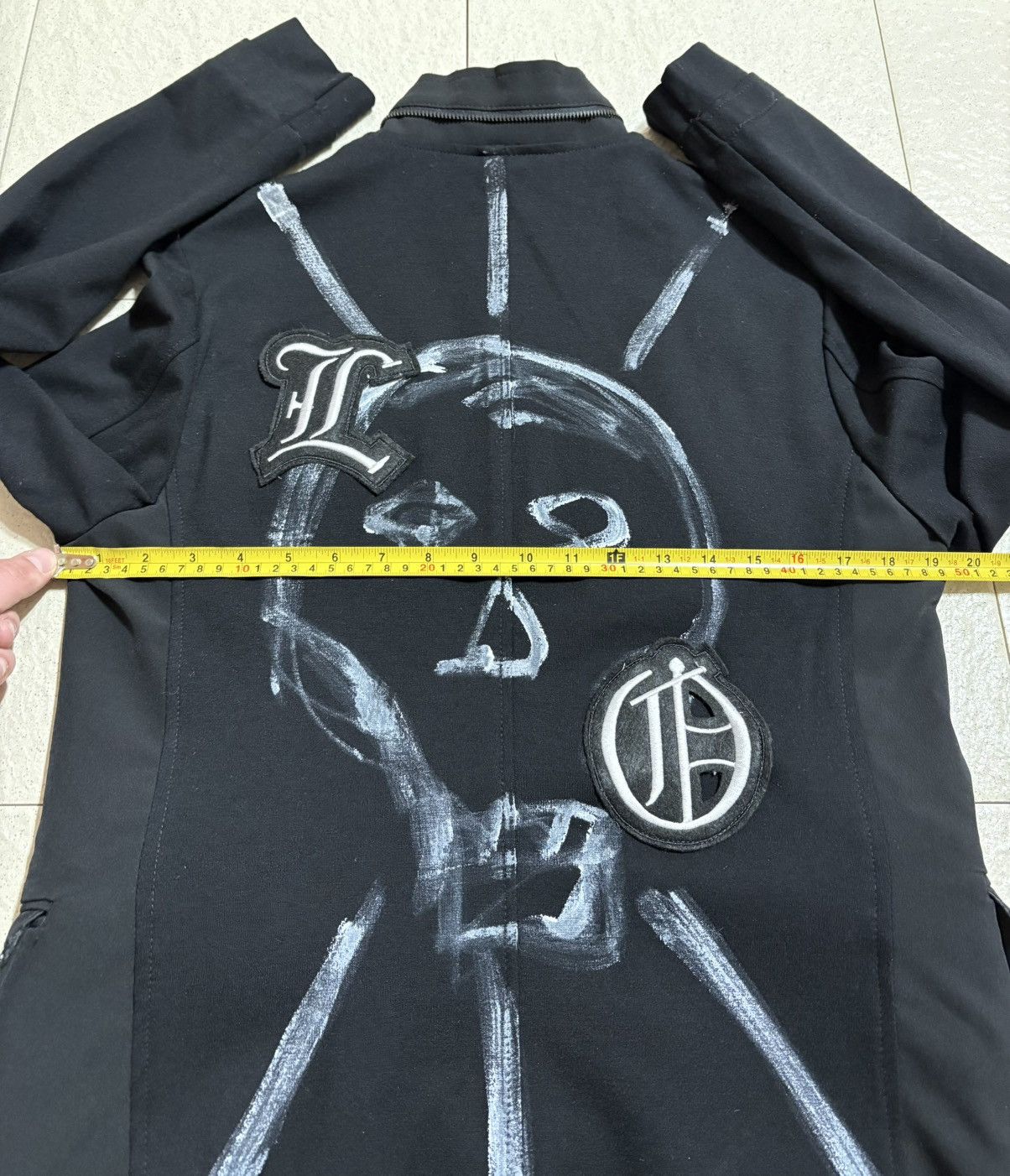 Other KMH Concept Avant-Garde Black Blazer Skull Hand Painted Size 50S - 21 Thumbnail