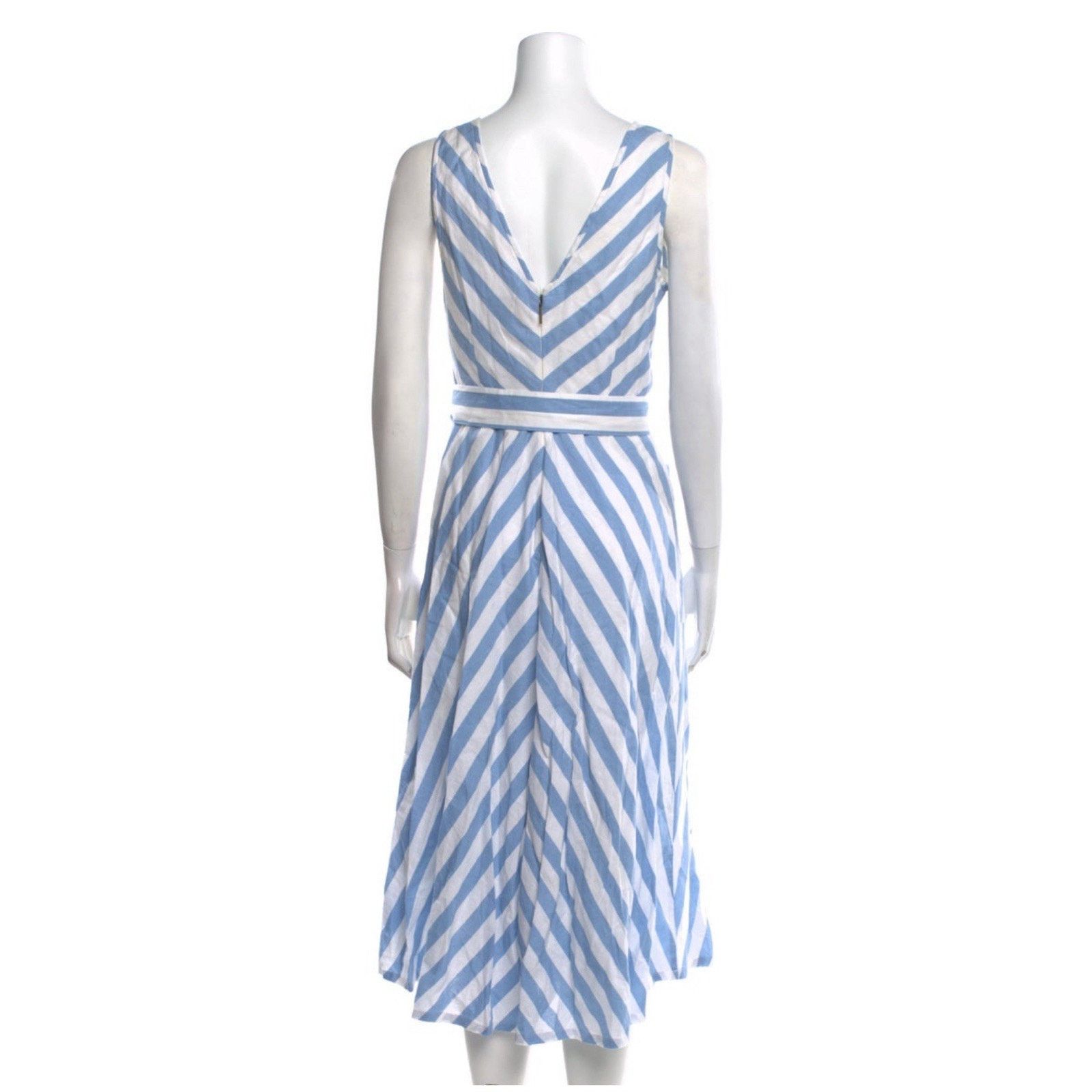 Kate Spade Kate Spade Deck Stripe Linen Blend V Neck Midi Dress Blue 8 Size M / US 6-8 / IT 42-44 - 5 Thumbnail