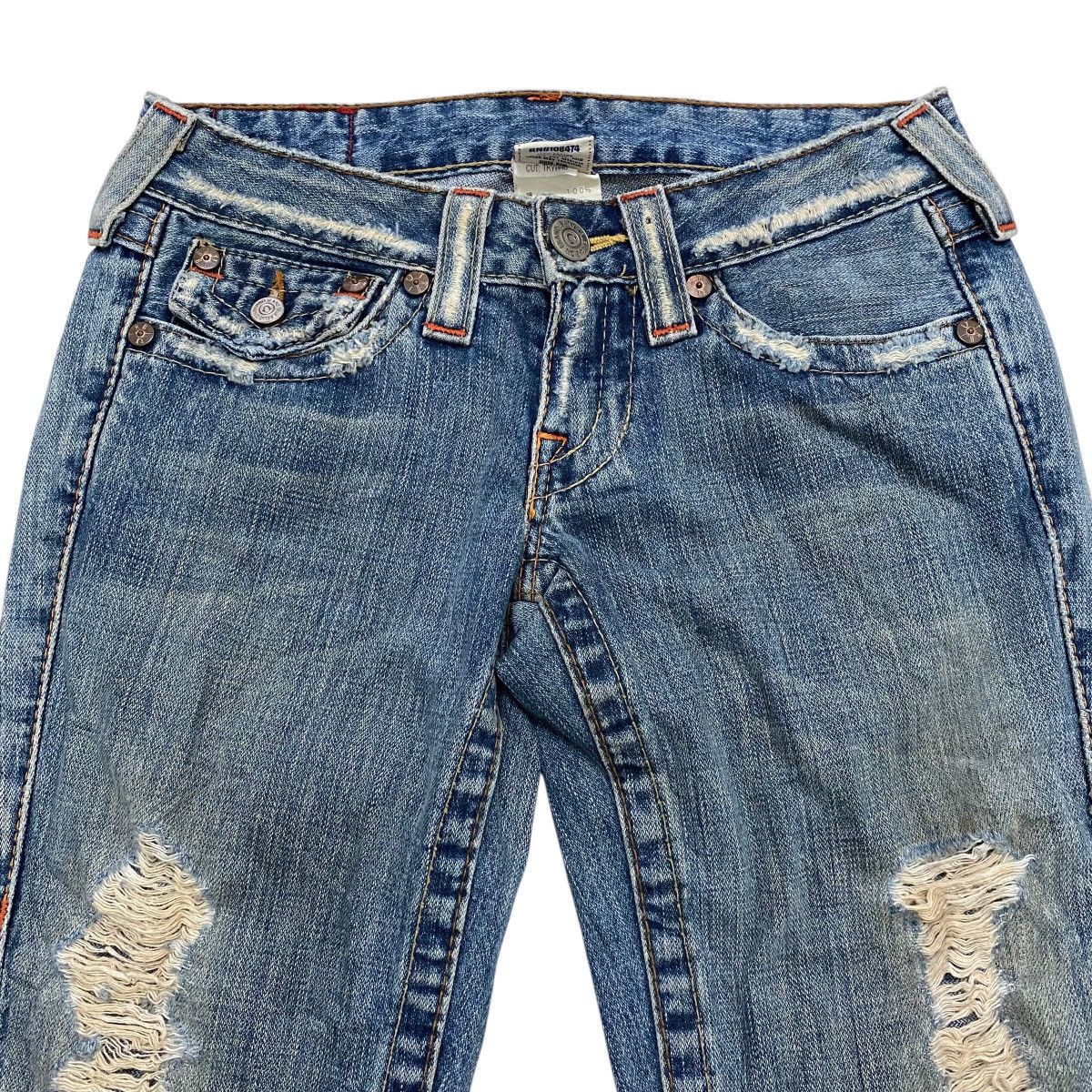 True Religion ☀️Vintage True Religion flare distressed jeans Size 27" / US 4 / IT 40 - 3 Thumbnail