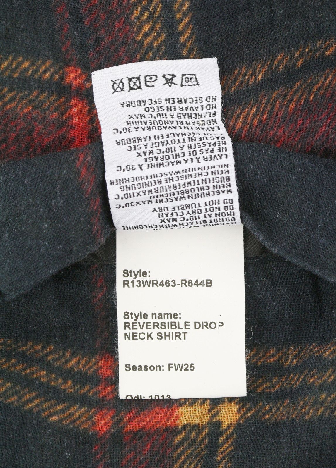 R13 REVERSIBLE DROP NECK S Red Plaid With Leaf Camo 86561 Size S / US 4 / IT 40 - 10 Thumbnail
