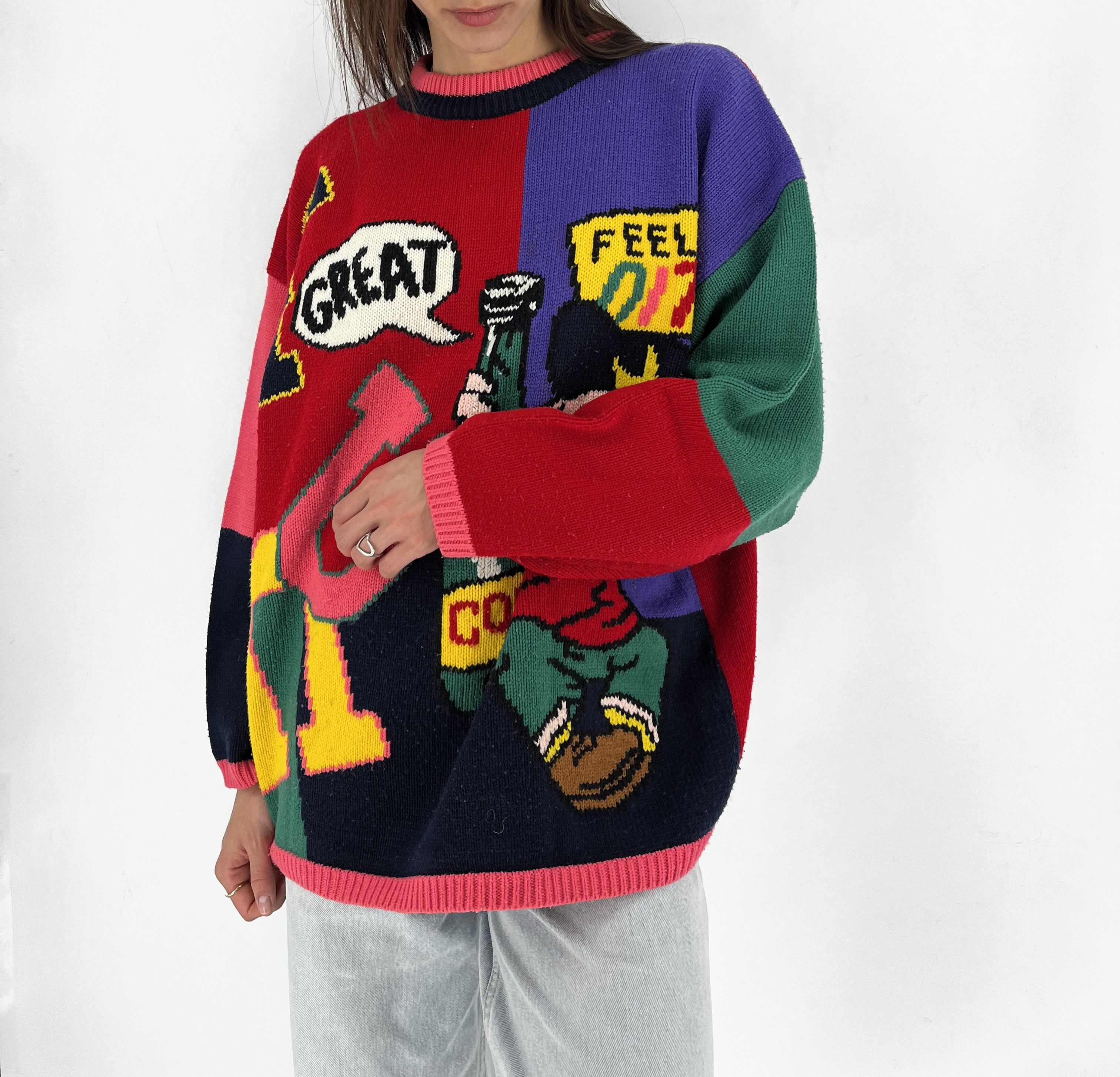 Vintage Vintage DITO DITO Graphic Knit Sweater L Pop Art Comic Style Size L / US 10 / IT 46 - 3 Thumbnail