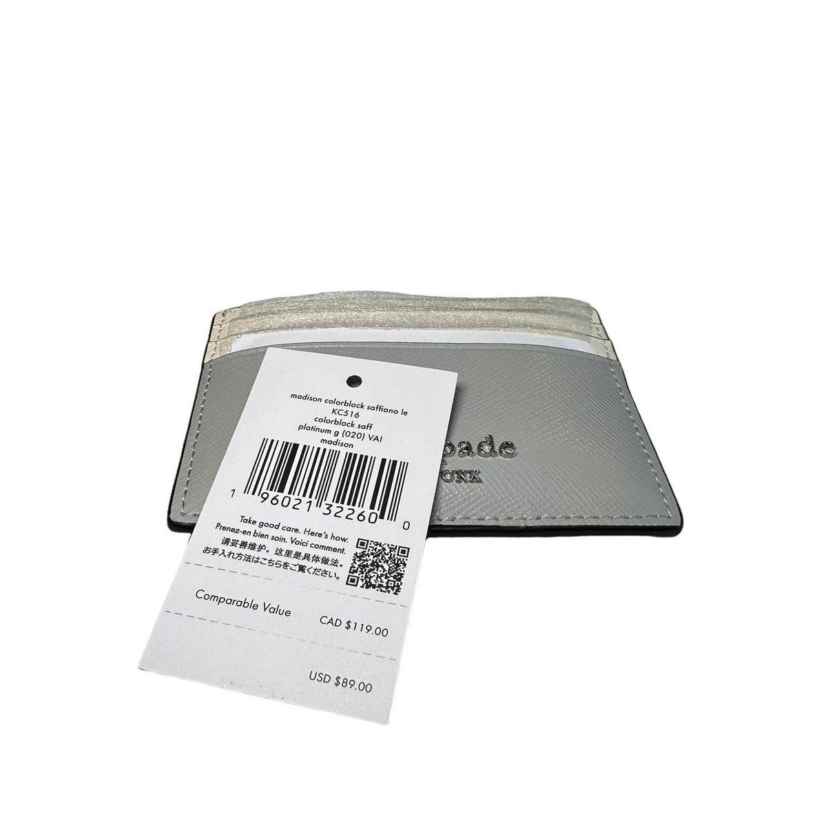 Kate Spade Kate Spade Madison Small Slim Card Holder Platinum Grey Size ONE SIZE - 5 Thumbnail