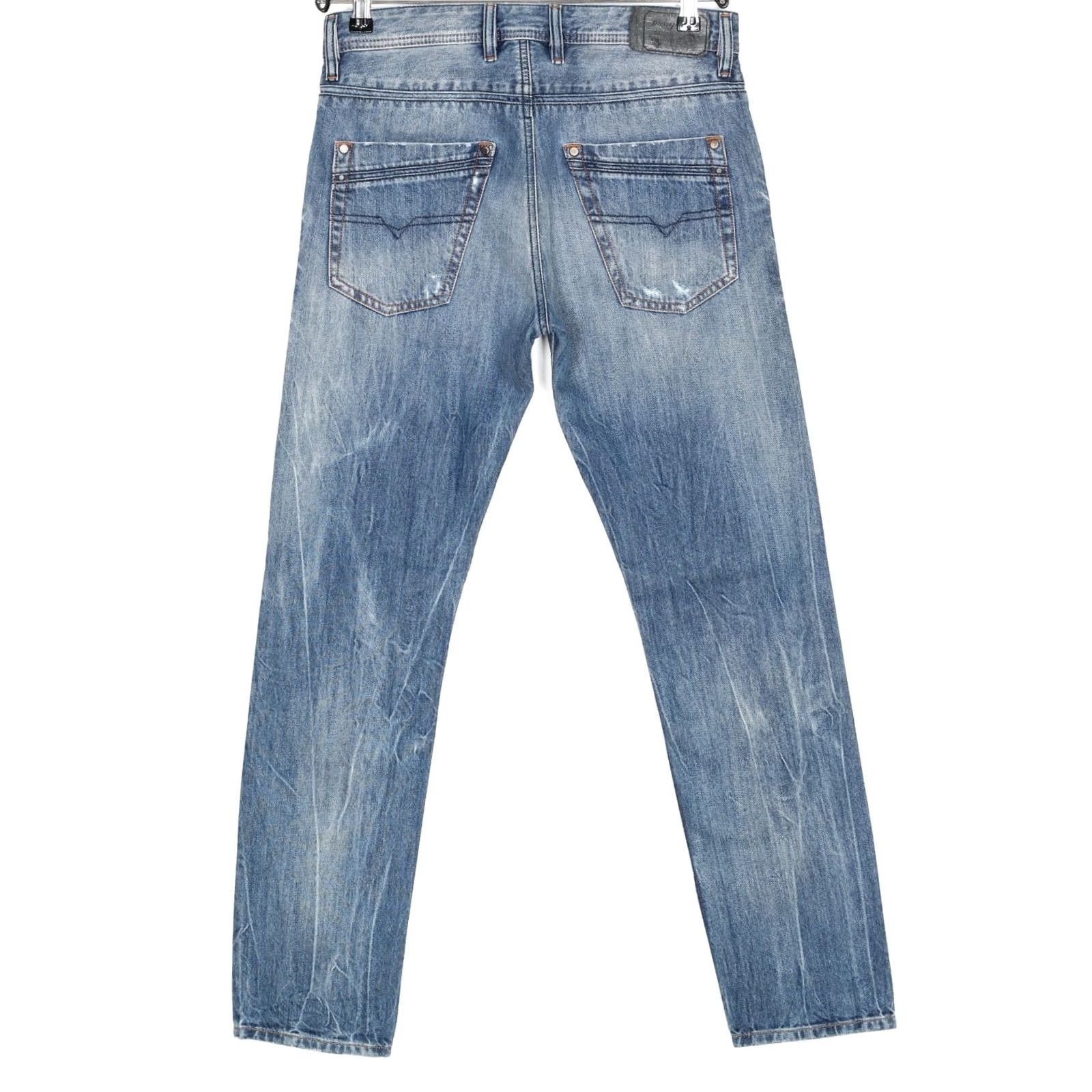 Diesel DIESEL KRAYVER R831I Jeans Men Slim Carrot W28 L30 Regular Distressed 5-Pocket Denim Blue XS? Size US 28 / EU 44 - 3 Thumbnail