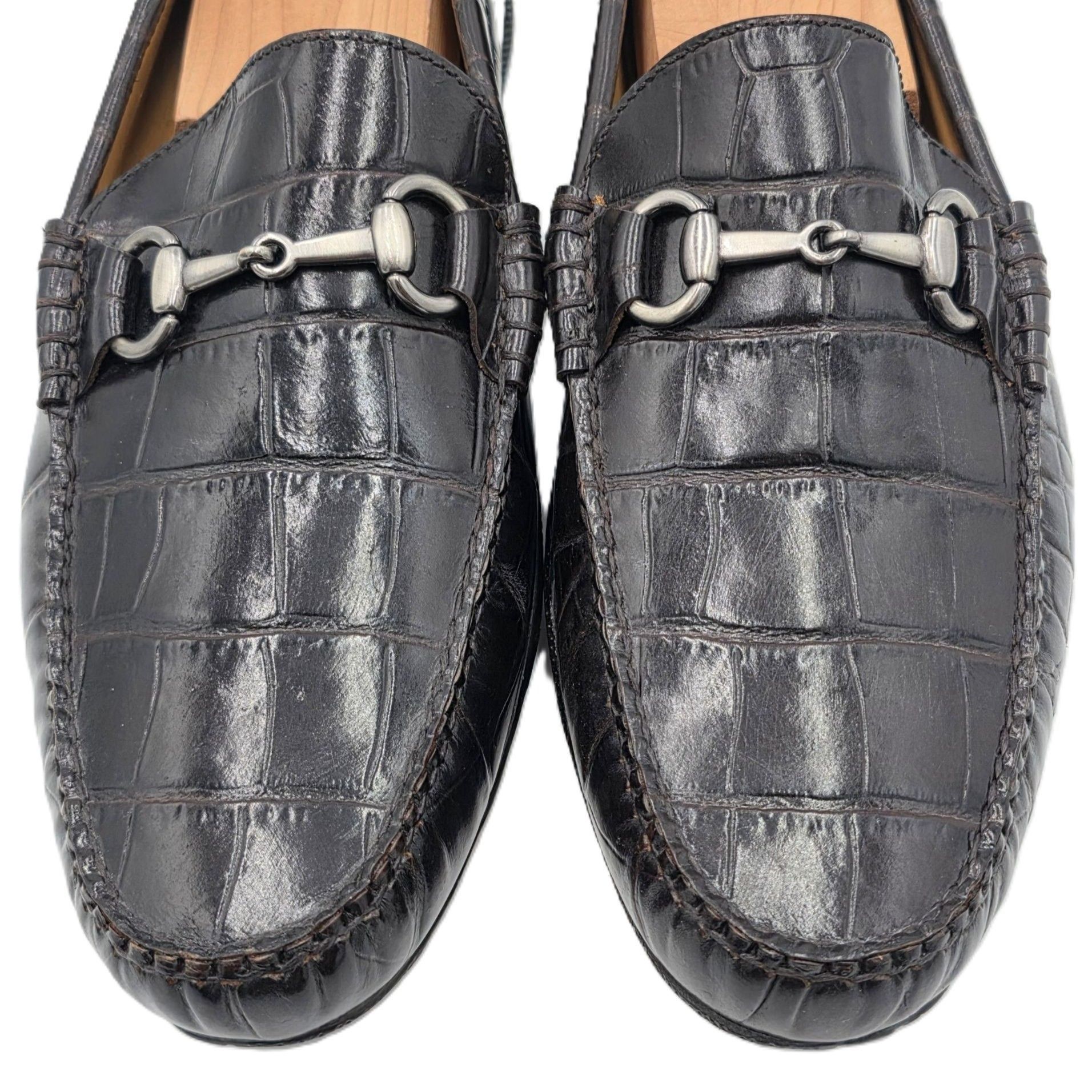 Peter Millar NEW Peter Millar Dark Brown Crocodile Embossed Leather Loafe Size US 9 / EU 42 - 2 Thumbnail
