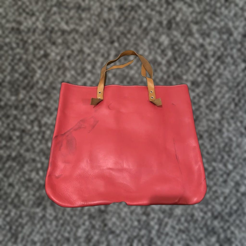 Vintage Foxy Fix Pink Leather Handmade Tote Bag Large Made in USA Tote Womens Pink Leather USA 2000s Ladies Size ONE SIZE - 1 Thumbnail