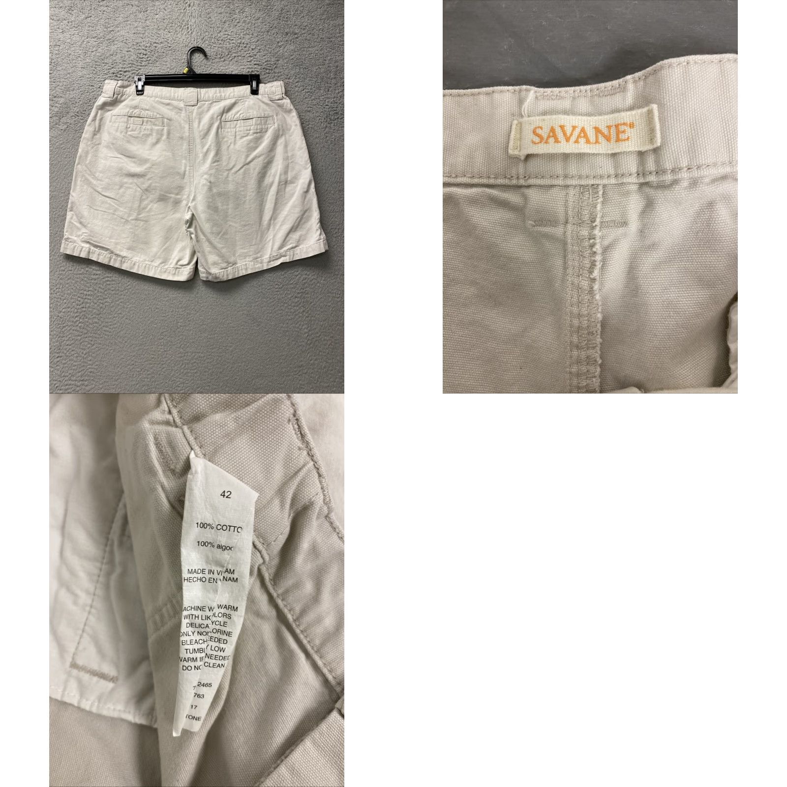 Savane VINTAGE Savane Men's Cargo Hiking Shorts 42x10 Beige Cotton Casual Outdoor Summer Size US 42 / EU 58 - 8 Thumbnail