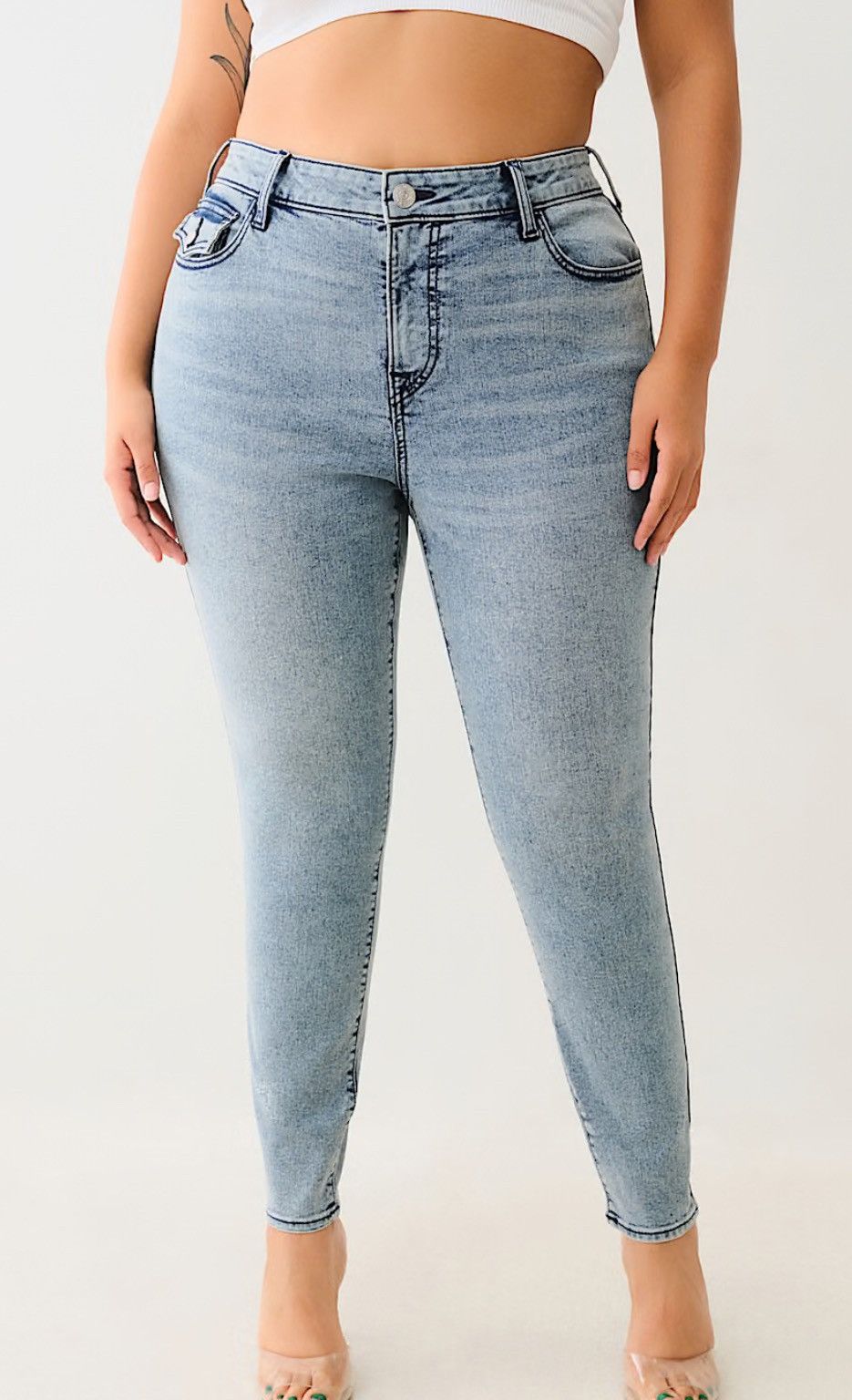 True Religion PLUS JENNIE HIGH RISE CURVY SKINNY JEAN Size 42" / US 20 - 1 Thumbnail