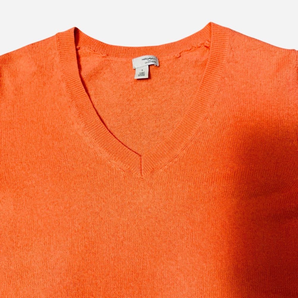Other Halogen Cashmere V-Neck Orange Sweater Size S Size S / US 4 / IT 40 - 9 Thumbnail