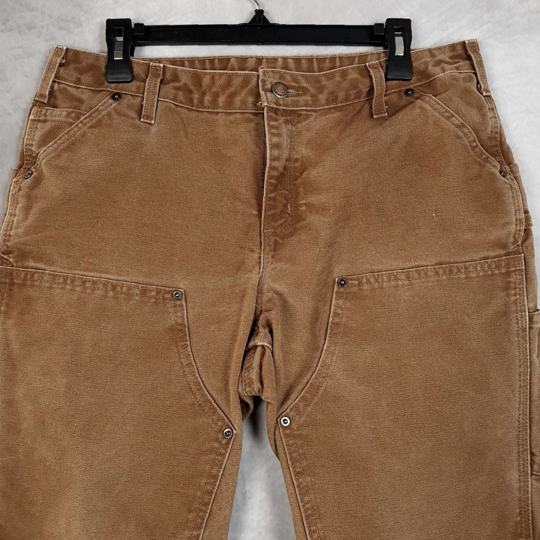 Carhartt Carhartt Womens Pants 12 Brown Canvas Relaxed Fit Double Knee Work Carpenter Size 34" / US 12 / IT 48 - 2 Thumbnail