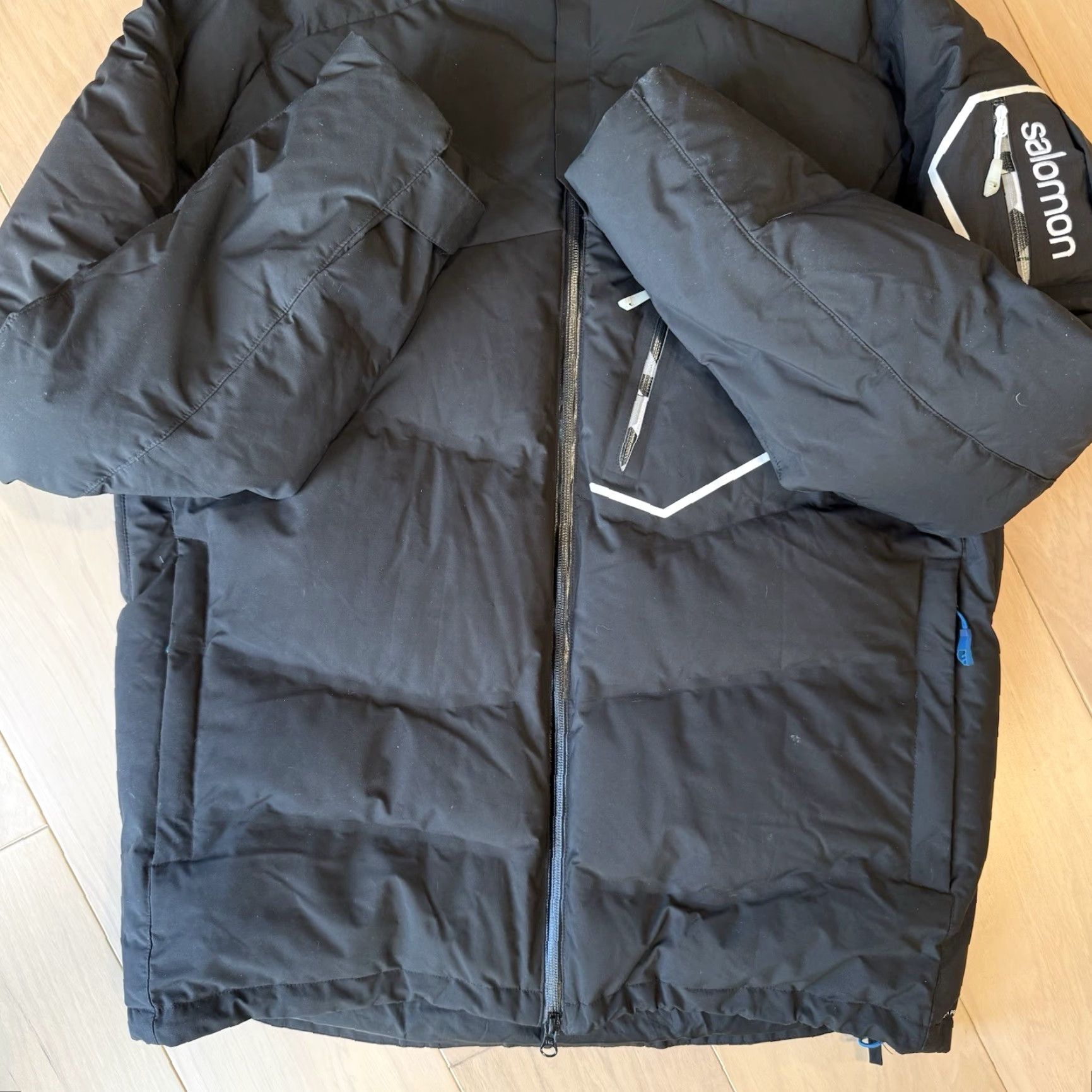 Salomon Salomon Clima Pro Storm Jacket XL Black Full Zip Puffer Winter Down Insulated Mens Size US XL / EU 56 / 4 - 6 Thumbnail