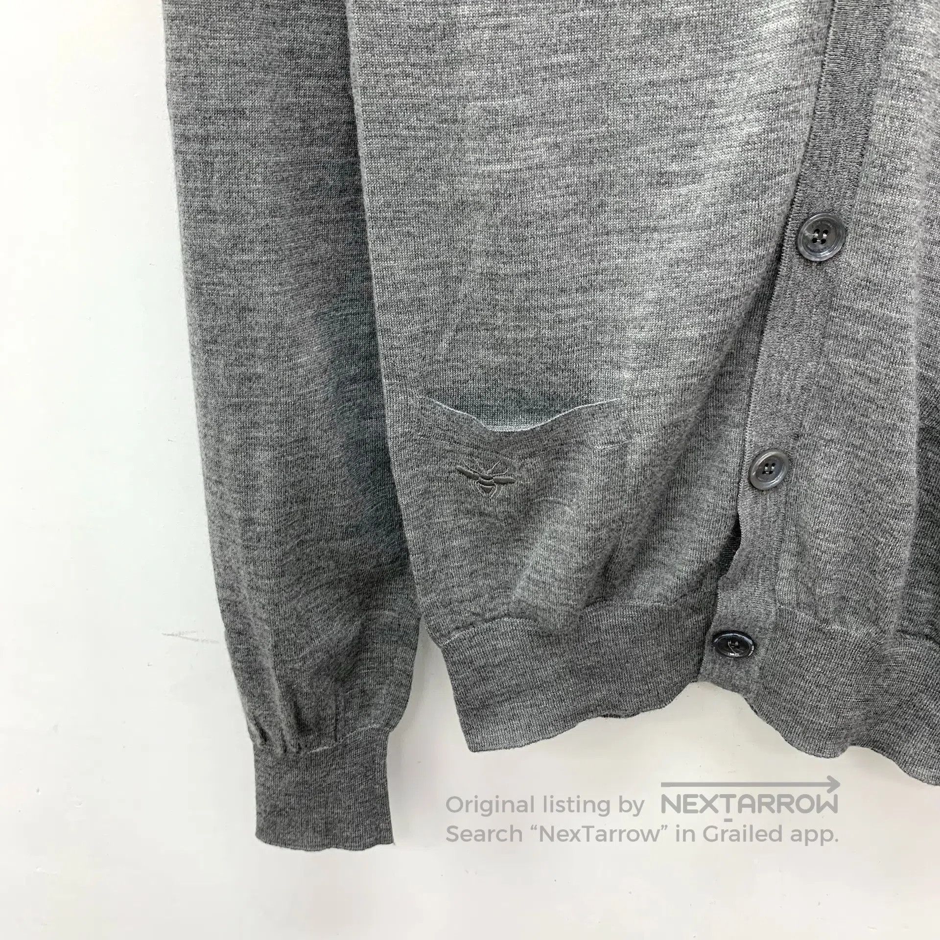 Dior Dior Dark grey bee embroidery wool V-neck single-breasted Size US S / EU 44-46 / 1 - 4 Thumbnail