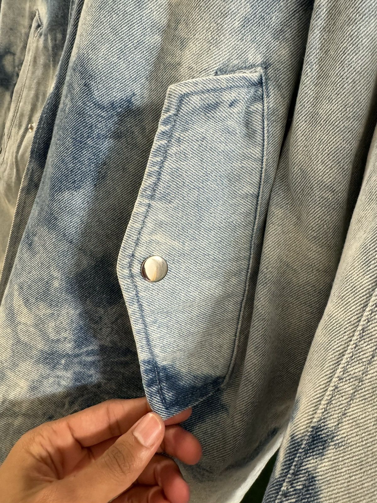 Forever 21 Bleached Denim Overcoat Jacket Sherpa Size US L / EU 52-54 / 3 - 6 Thumbnail
