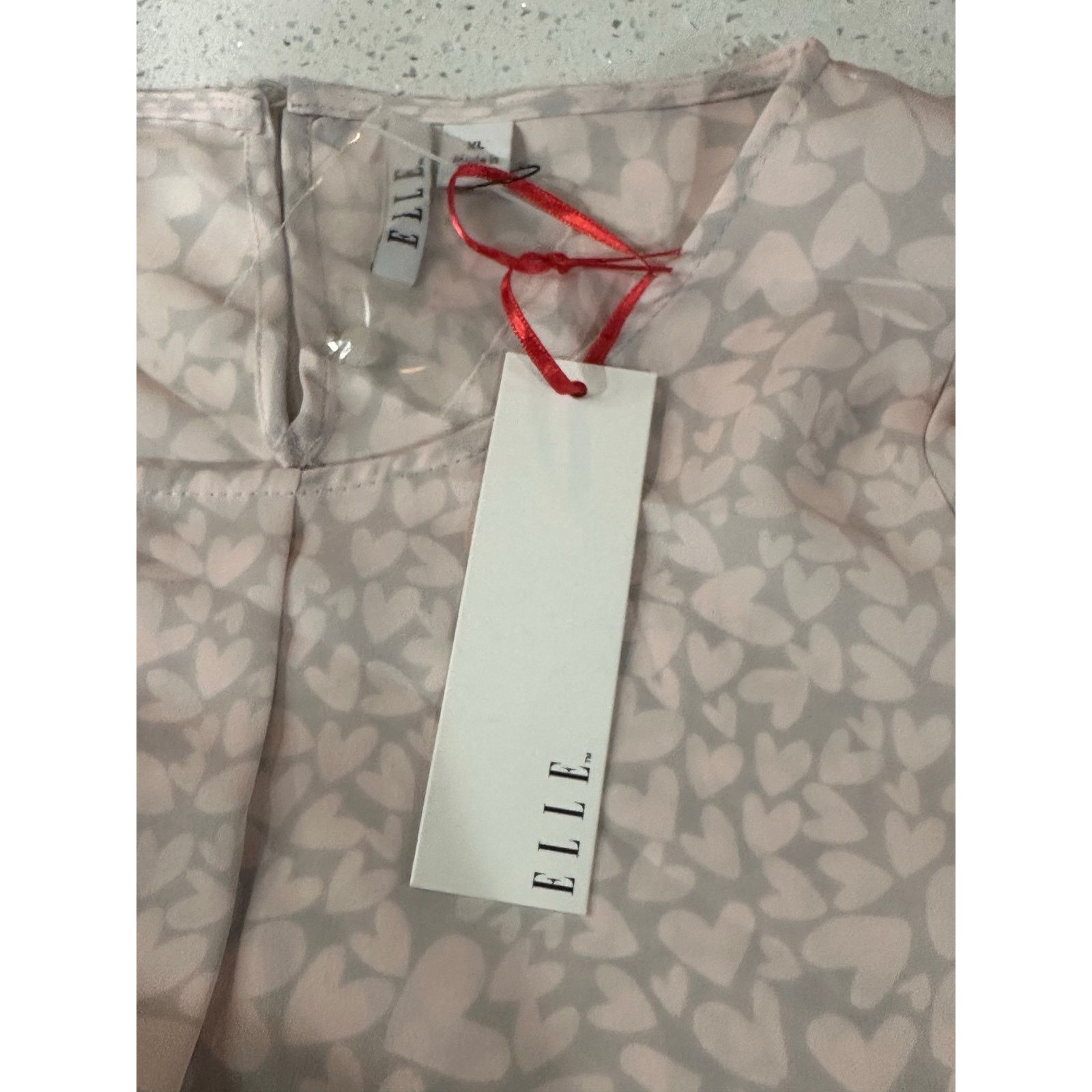 Other Elle Womens Blouse Small pink floral pullover stretch Sz XL Size XL / US 12-14 / IT 48-50 - 4 Thumbnail