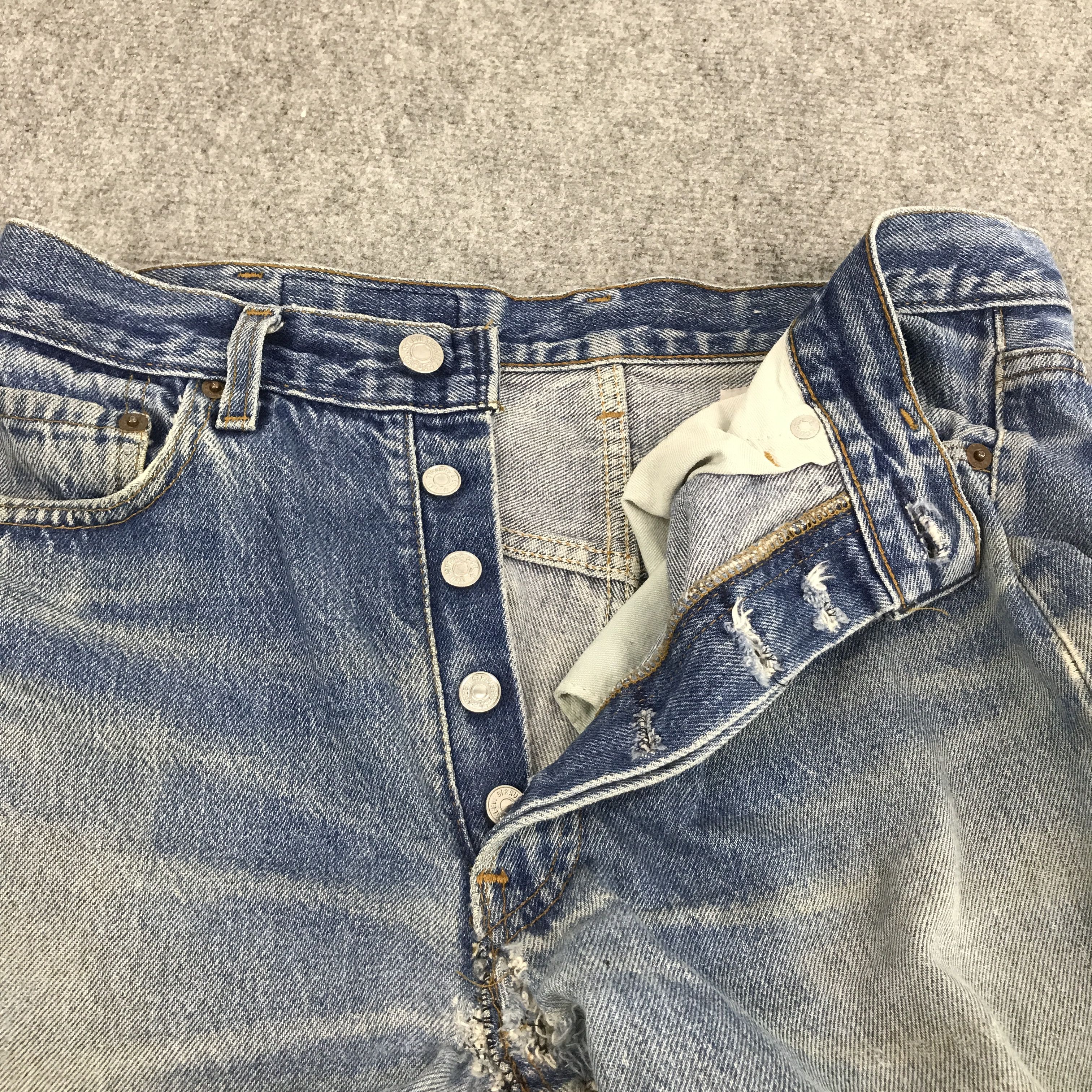 Levi's Vintage Clothing × Vintage Levi's 501 ripped distressed jean denim pants Size US 30 / EU 46 - 7 Thumbnail