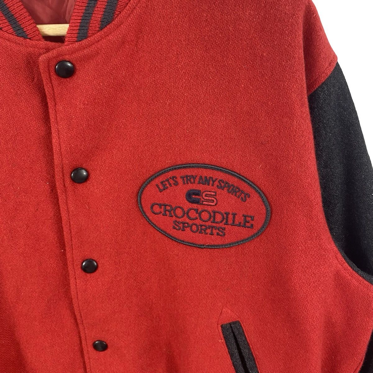 Vintage Vintage CROCODILE SPORTS Varsity Bomber Jacket Snap Button Size US L / EU 52-54 / 3 - 7 Thumbnail