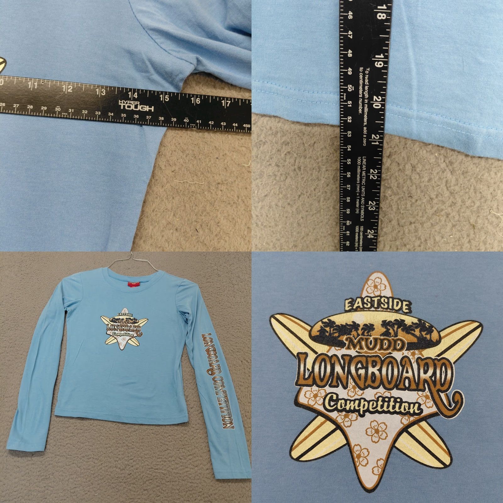 Vintage Mudd Surf Beach Shirt Junior Size Small Blue Long Sleeve Cropped Crewneck Shirt Size S / US 4 / IT 40 - 8 Thumbnail