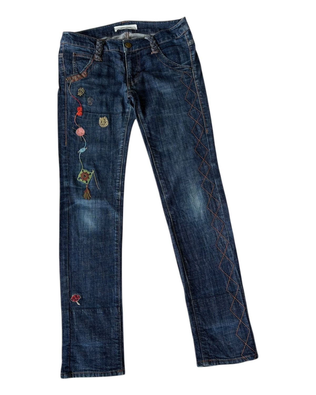 Hysteric Glamour RARE🔥SUPER HAKKA EMBROIDERY BLUE DENIM JEANS Size 30" / US 8 / IT 44 - 5 Thumbnail