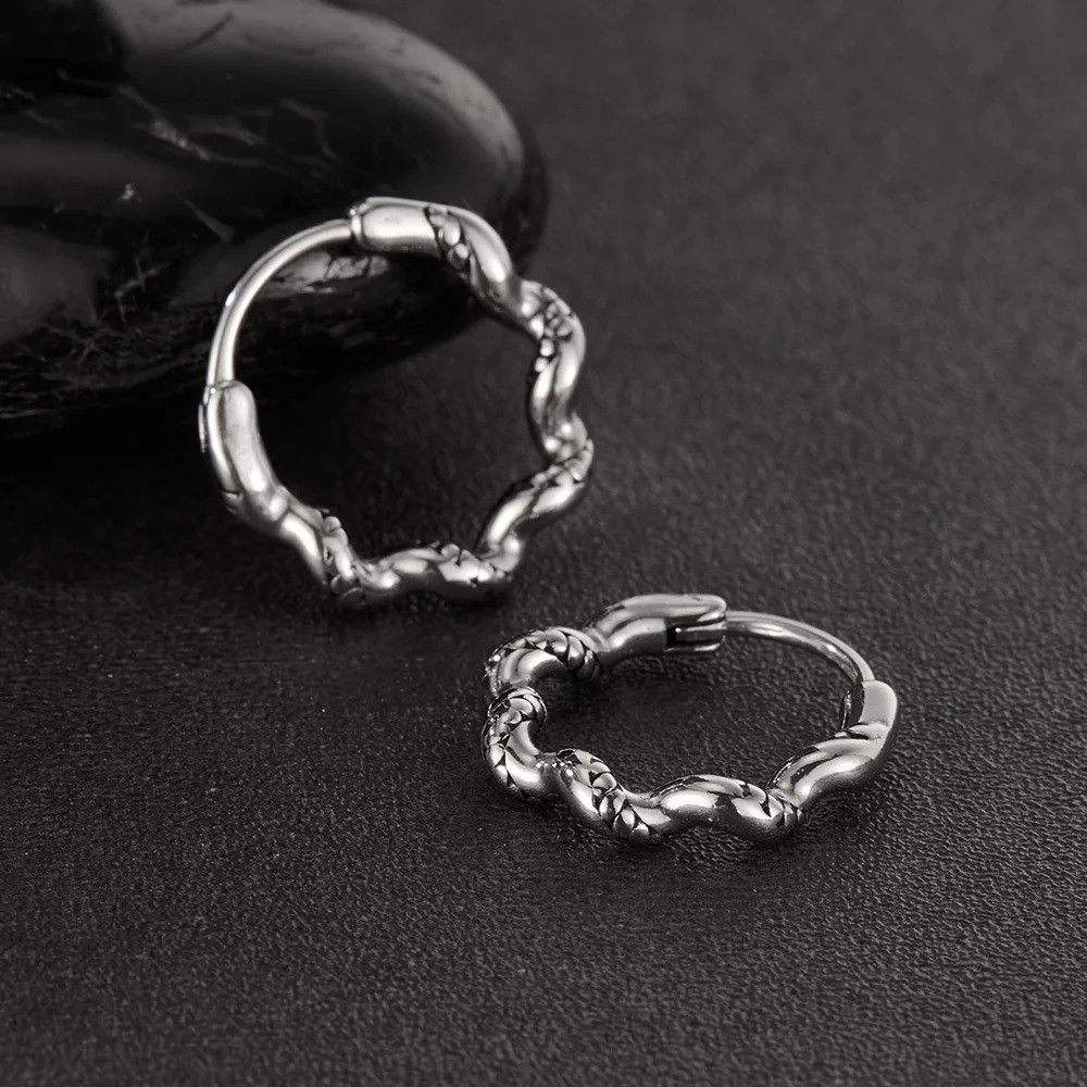 Jewelry Twisted Stainless Steel Geometric Wave Earring Size ONE SIZE - 8 Thumbnail