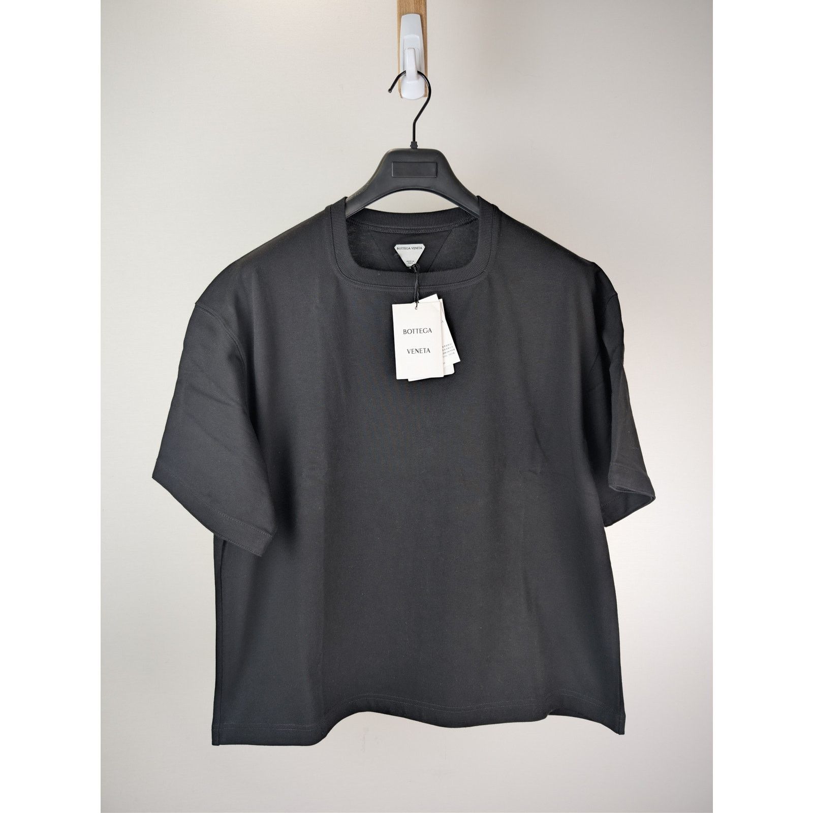 Bottega Veneta o1rshd1 Square Neck Heavy Jersey T-Shirt in Black Size US M / EU 48-50 / 2 - 2 Thumbnail