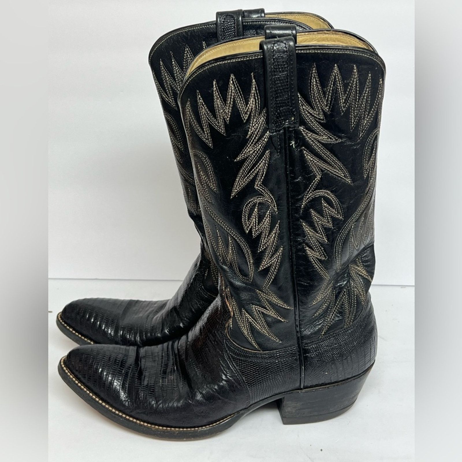 Dan Post Dan Post Black Lizard Skin Boots 6830 Cowboy Western USA Size US 9.5 / EU 42-43 - 1 Thumbnail