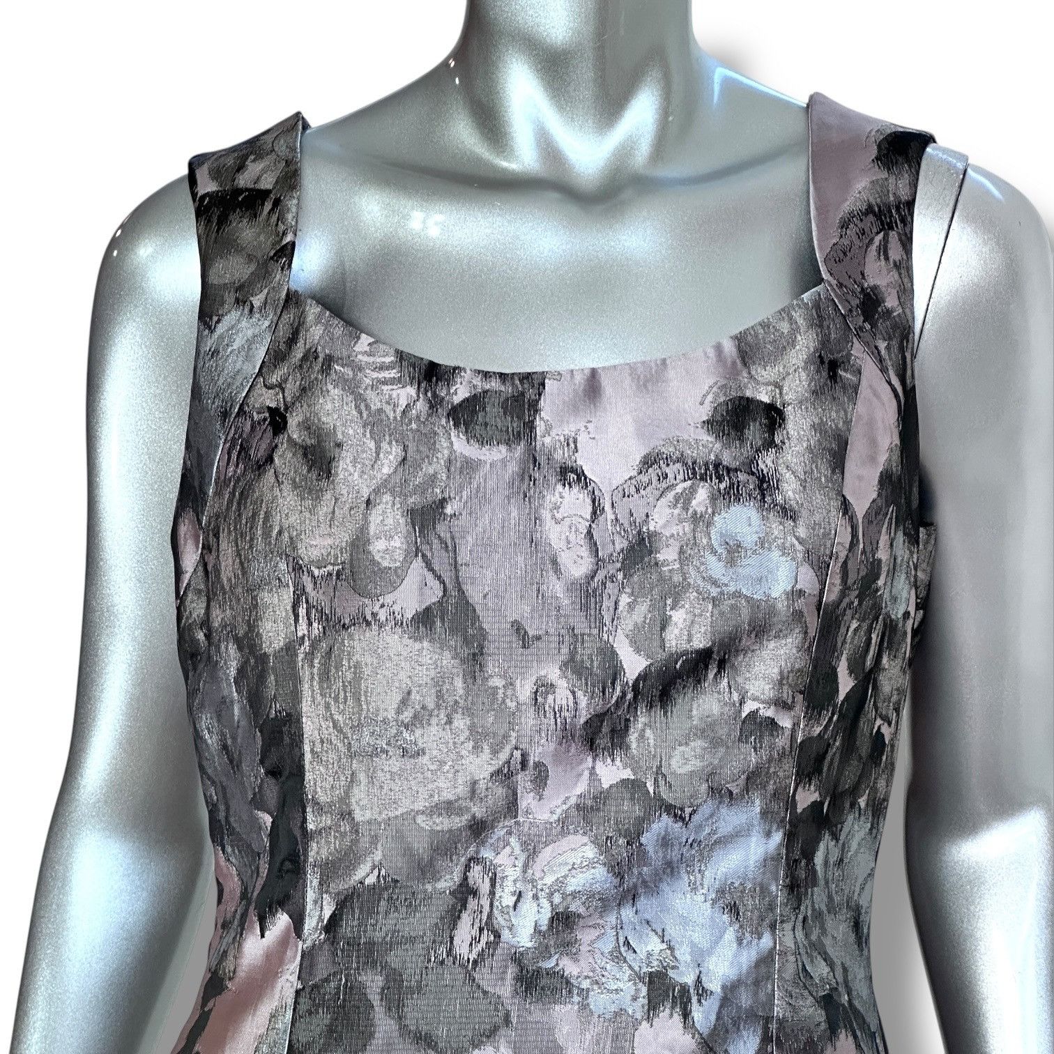 Kasper Kasper Gray & Lavender Floral Brocade Dress & Jacket Set Siz Size M / US 6-8 / IT 42-44 - 5 Thumbnail