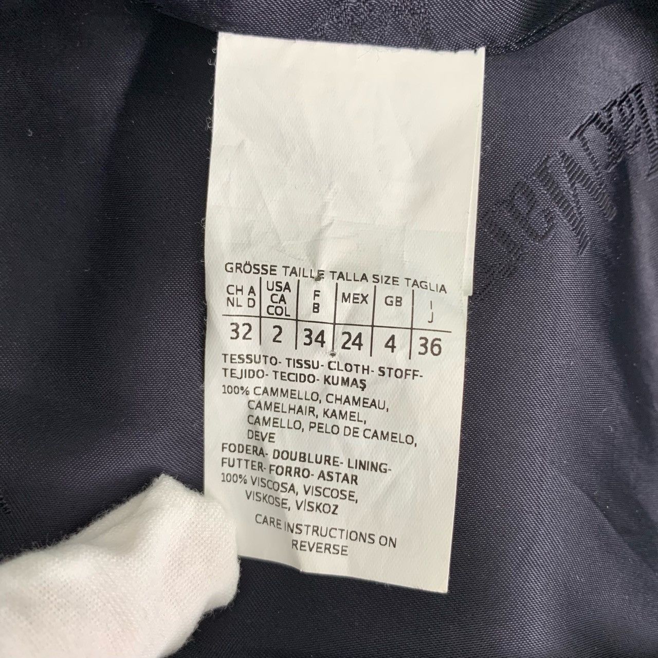 Max Mara MaxMara Camel Hair Coat Navy Belted Mid-Length (Size XS) Size XS / US 0-2 / IT 36-38 - 4 Thumbnail