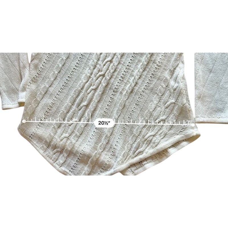 Other Metaphor Cream Asymmetrical Cable Knit Sweater XL Cottage Size XL / US 12-14 / IT 48-50 - 6 Thumbnail