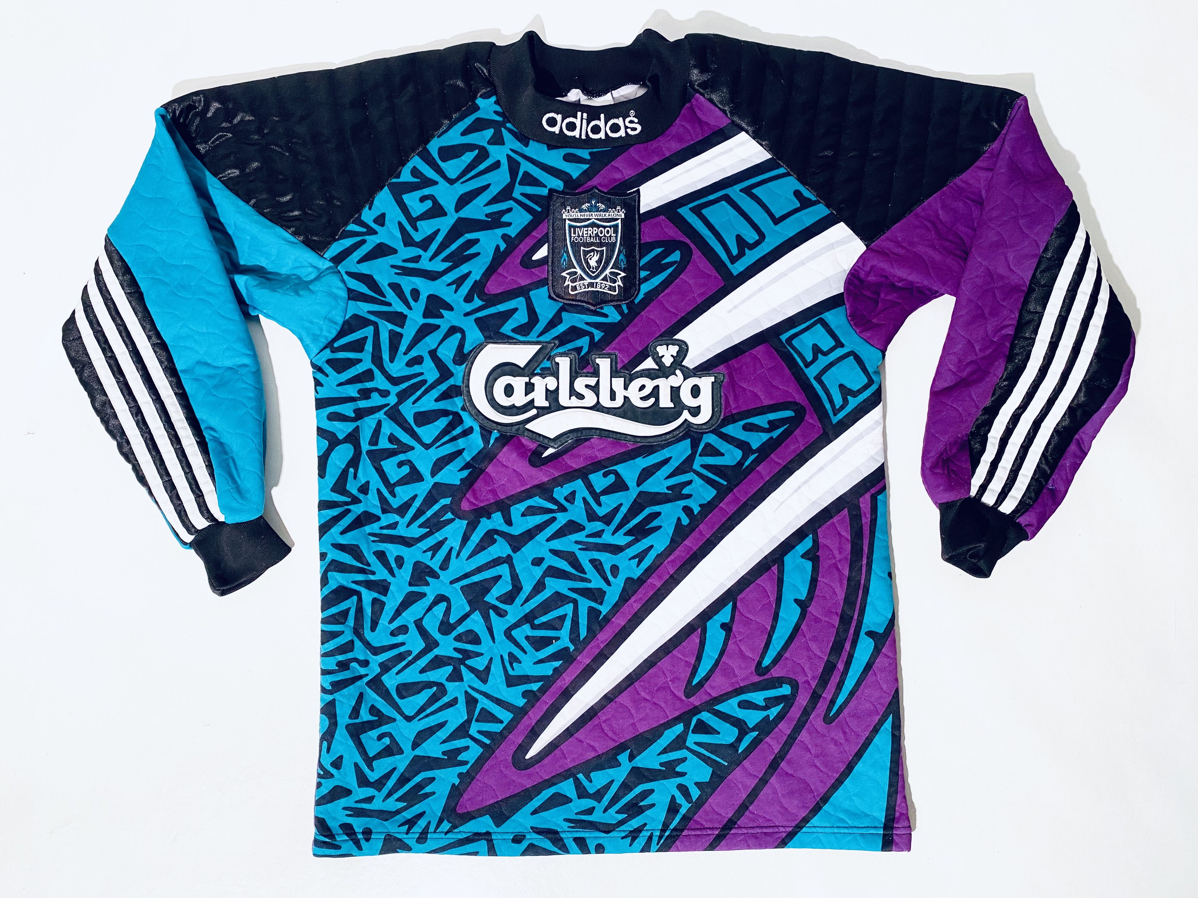Adidas × Vintage Liverpool Goalkeeper Football Shirt Jersey 1995 - 1996 Size US S / EU 44-46 / 1 - 3 Thumbnail