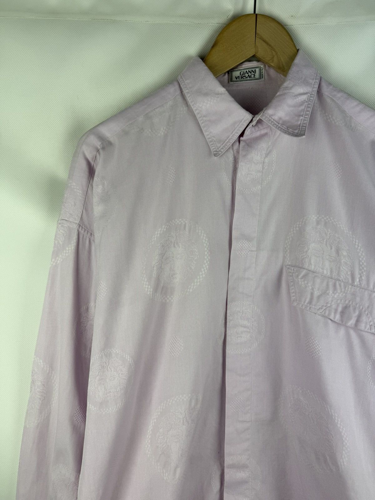 Versace Gianni Versace Vintage Multilogo Long Sleeve Button Up Shirt Size US S / EU 44-46 / 1 - 4 Thumbnail