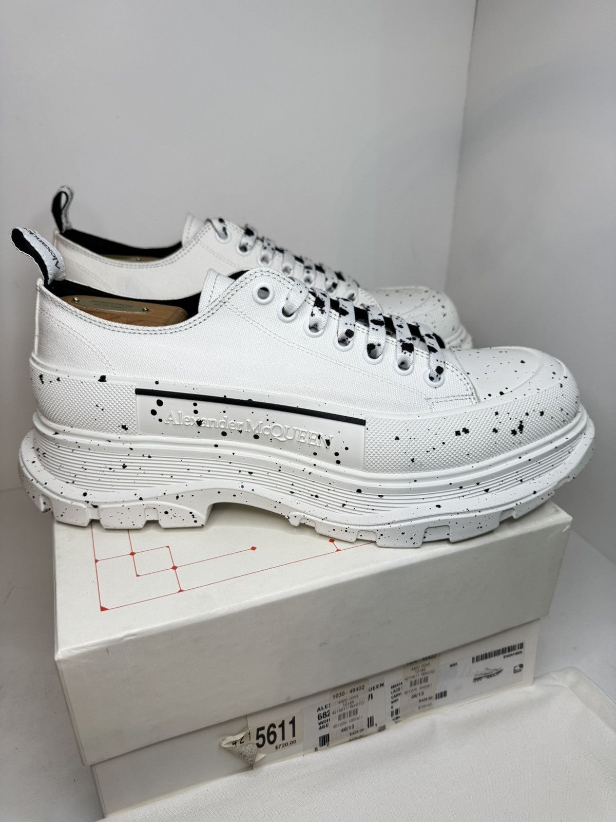 Alexander McQueen Alexander McQueen Tread Slick Speckled White Low Top US 13 Size US 13 / EU 46 - 1 Thumbnail