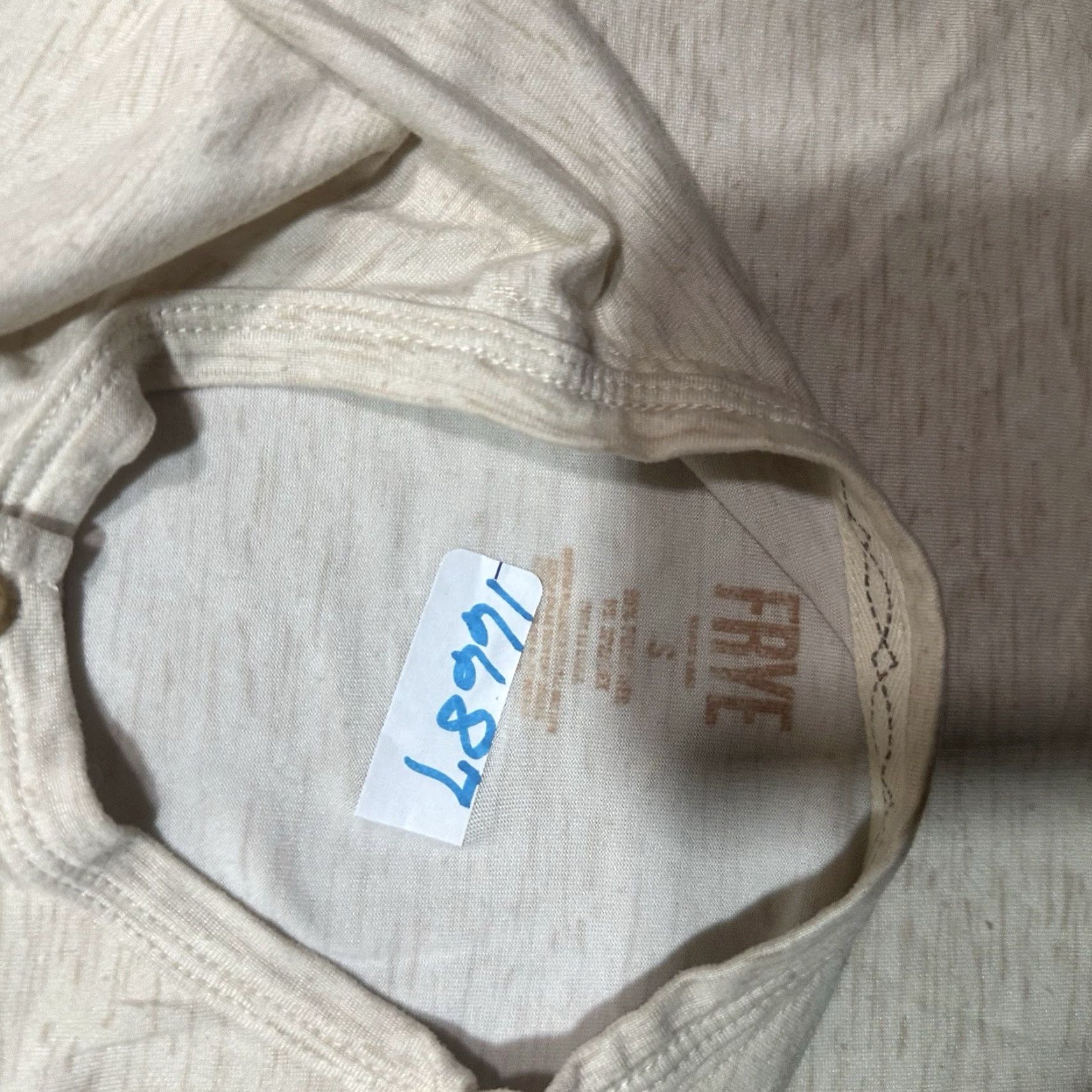 Frye Frye Henley T Shirt Mens Small Beige T-Shirt Mens Beige Regular Breathable Beach Classic Outdoor 2020s Size US M / EU 48-50 / 2 - 7 Thumbnail