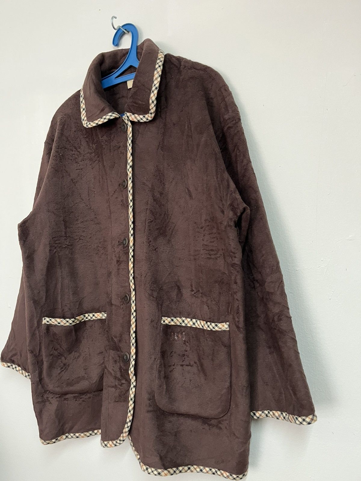 DAKS 💥Vintage 90s DAKS LONDON Monogram Brown Velvet Jackets Size L / US 10 / IT 46 - 2 Thumbnail