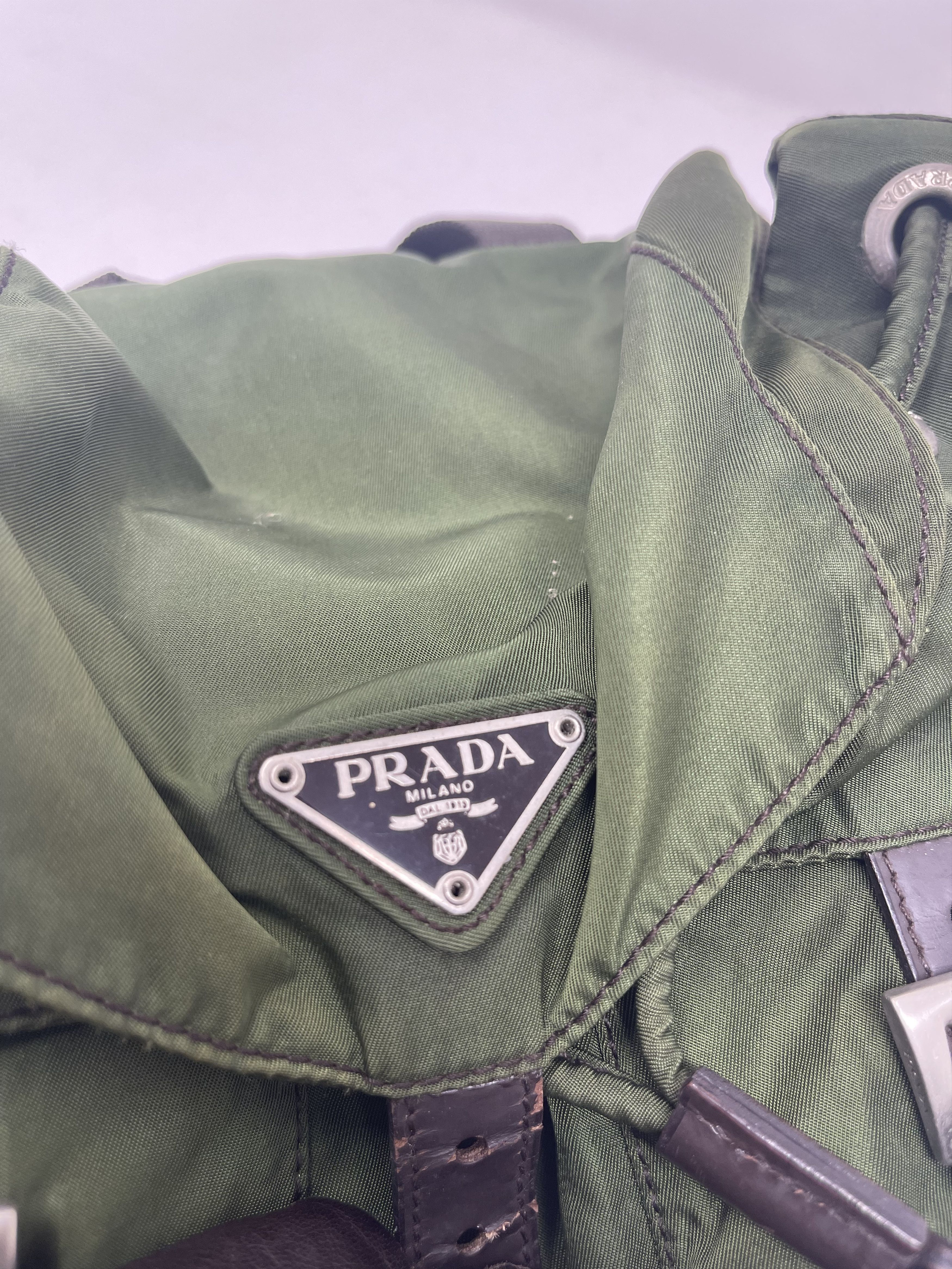 Prada Prada Nylon Green Backpack Size ONE SIZE - 8 Thumbnail
