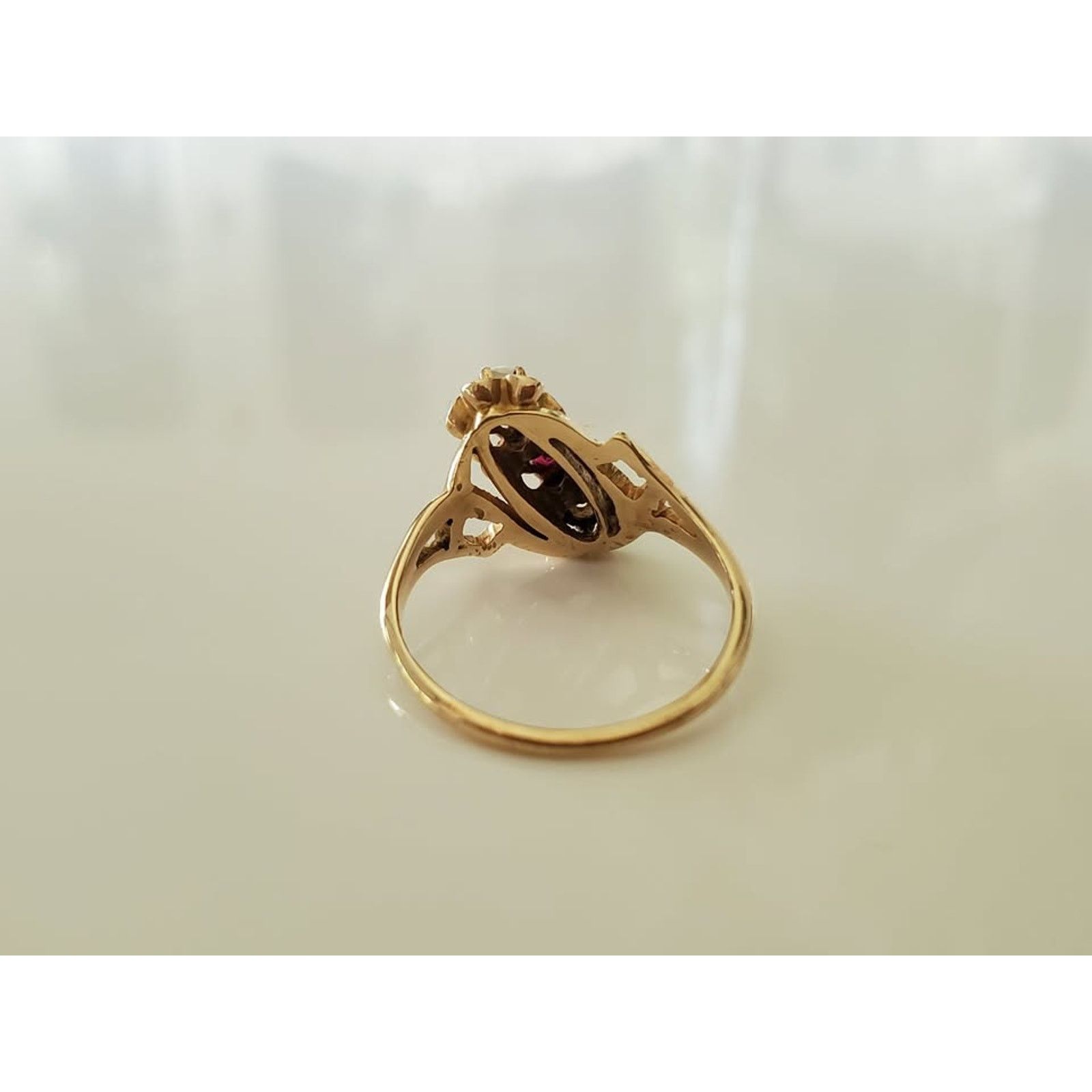 Other Antique 10K Ruby and Opal Bypass Ring Size ONE SIZE - 5 Thumbnail