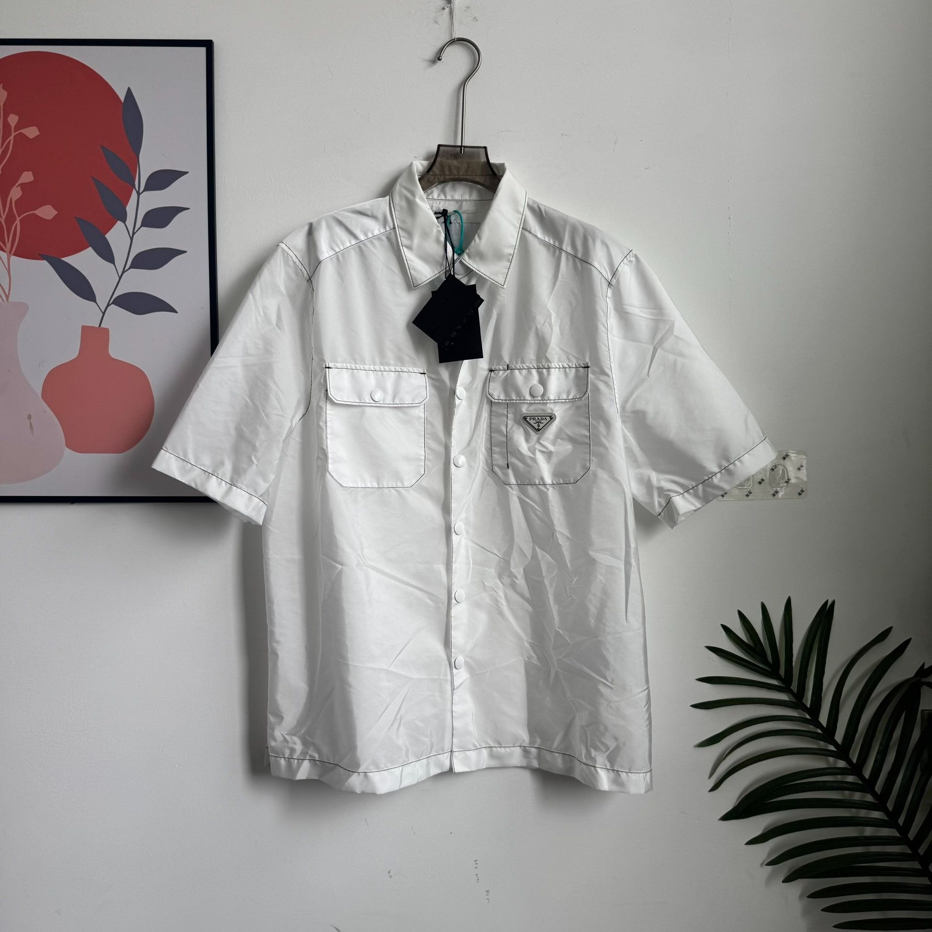 Prada Prada Re-Nylon Triangle Logo Shirt Size L Size US L / EU 52-54 / 3 - 1 Thumbnail