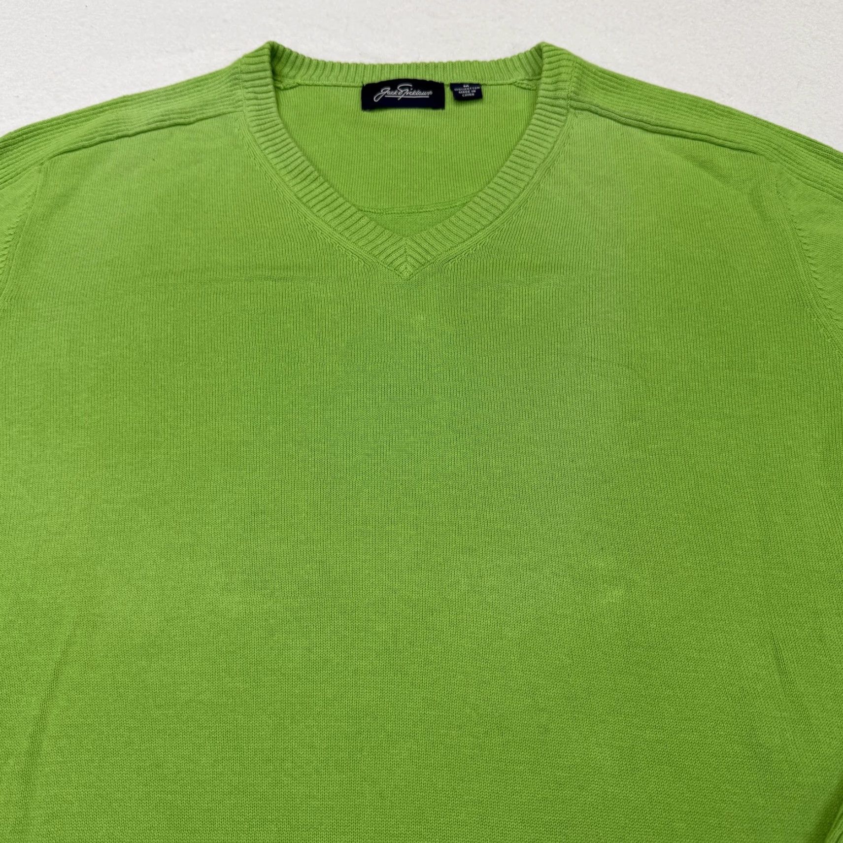 Vintage VINTAGE Jack Nicklaus Sweater Mens Medium Green Cotton V-Neck Pullover Knit Size US M / EU 48-50 / 2 - 3 Thumbnail