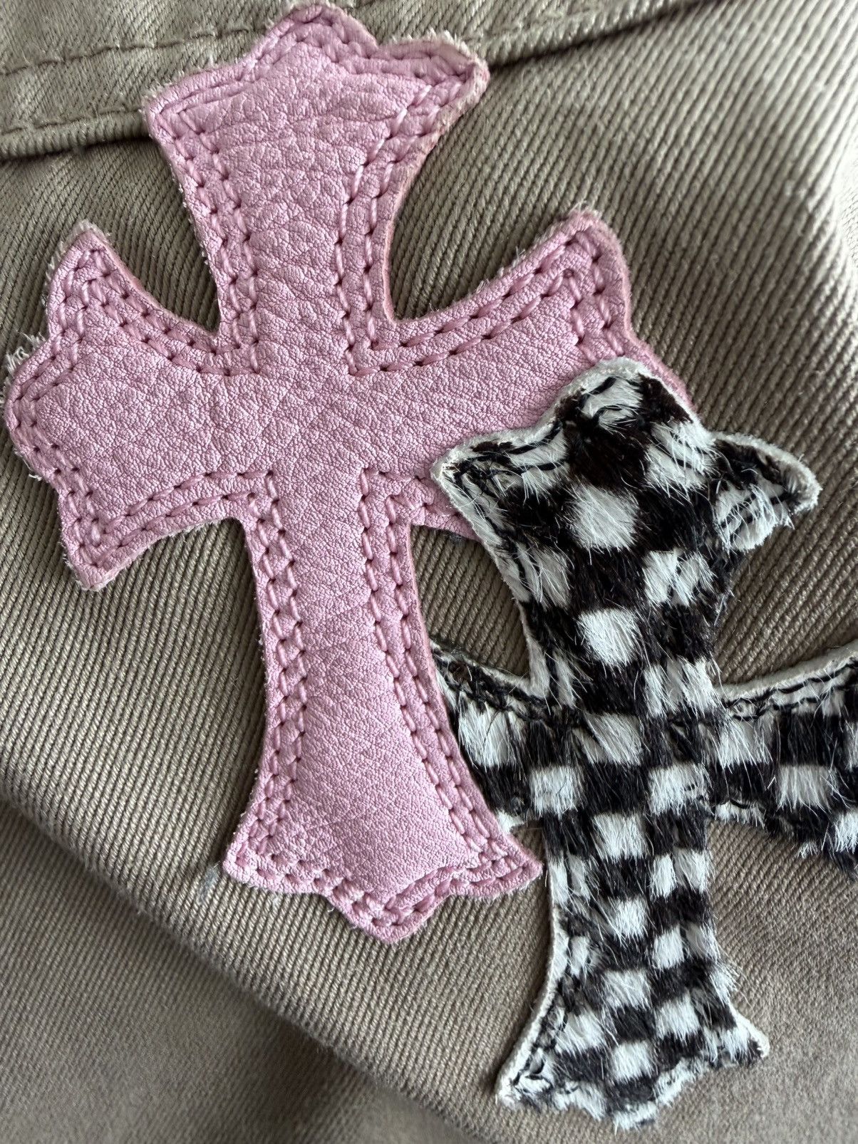 Chrome Hearts Chrome Hearts Tan Work Dog w. Pink & Checkered Cross Patches Size US XL / EU 56 / 4 - 14 Thumbnail
