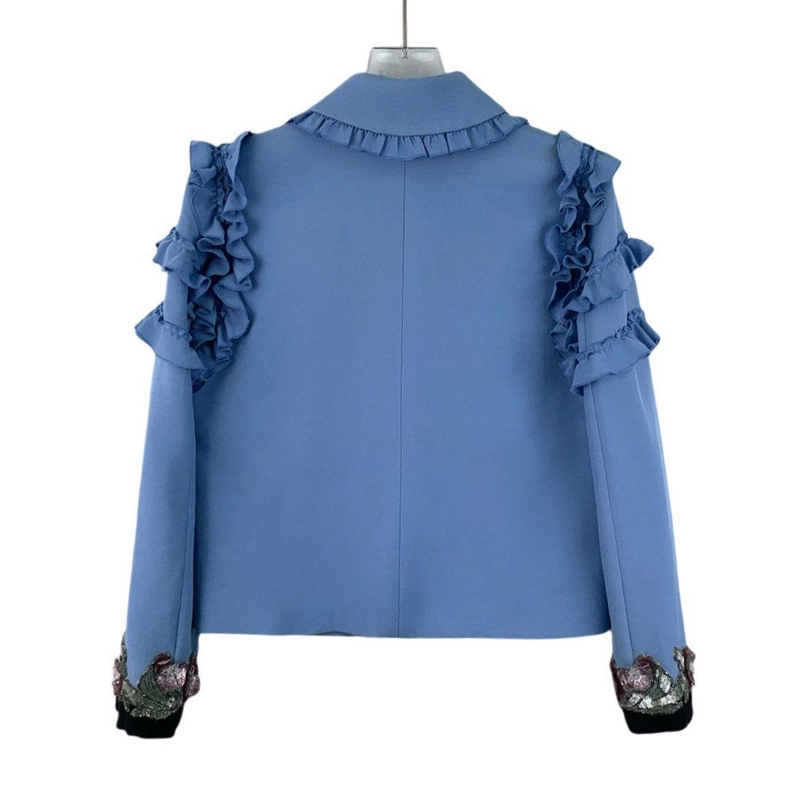 Gucci Gucci Blue Lace Sequin Mulberry Silk Long Sleeve Jacket Size S / US 4 / IT 40 - 2 Thumbnail
