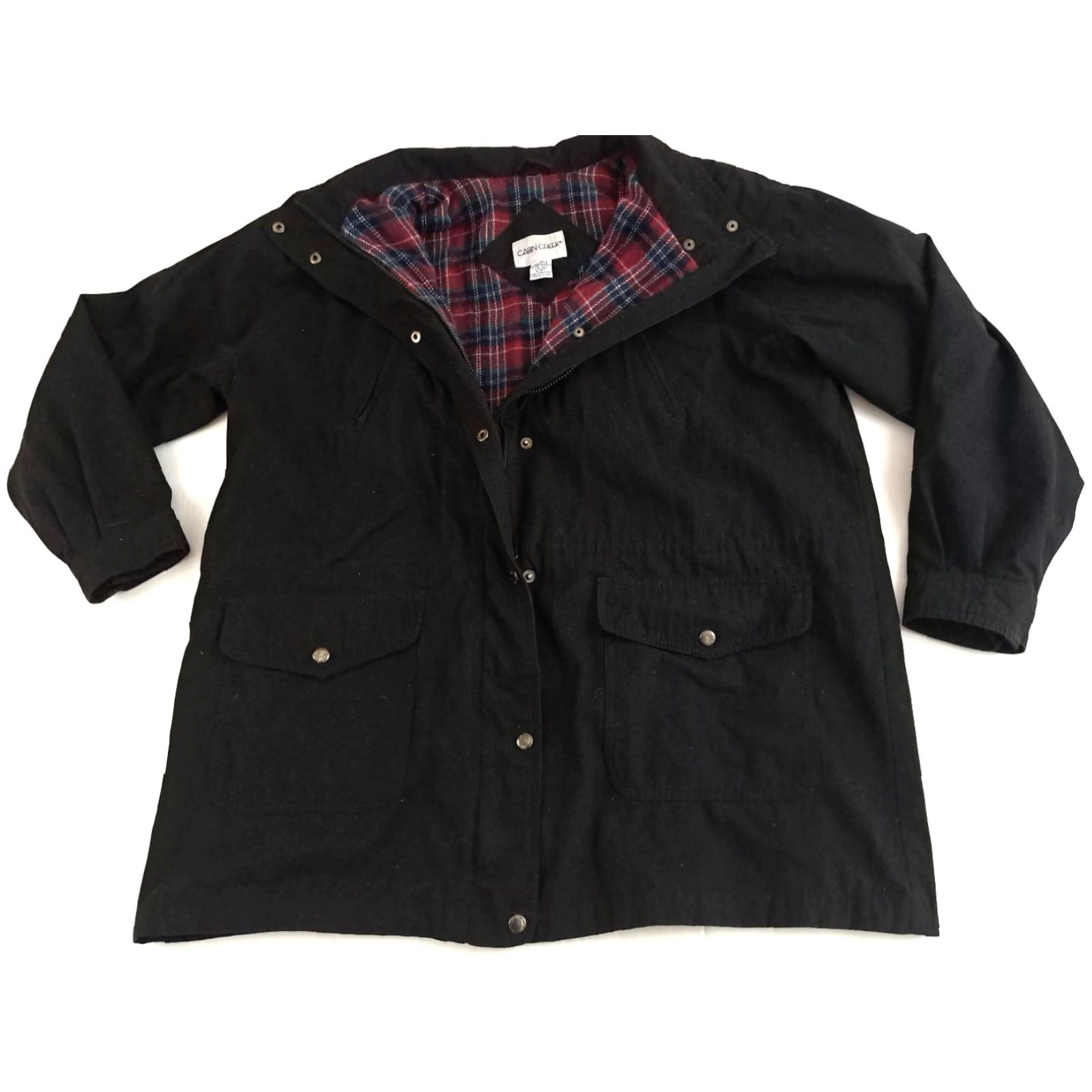 Vintage VINTAGE Cabin Creek Jacket Full Zip&Snap Button Lined Black Canvas Outdoor Winter Fall Spring Unisex Adults XL Mens Womens Size US XL / EU 56 / 4 - 3 Thumbnail