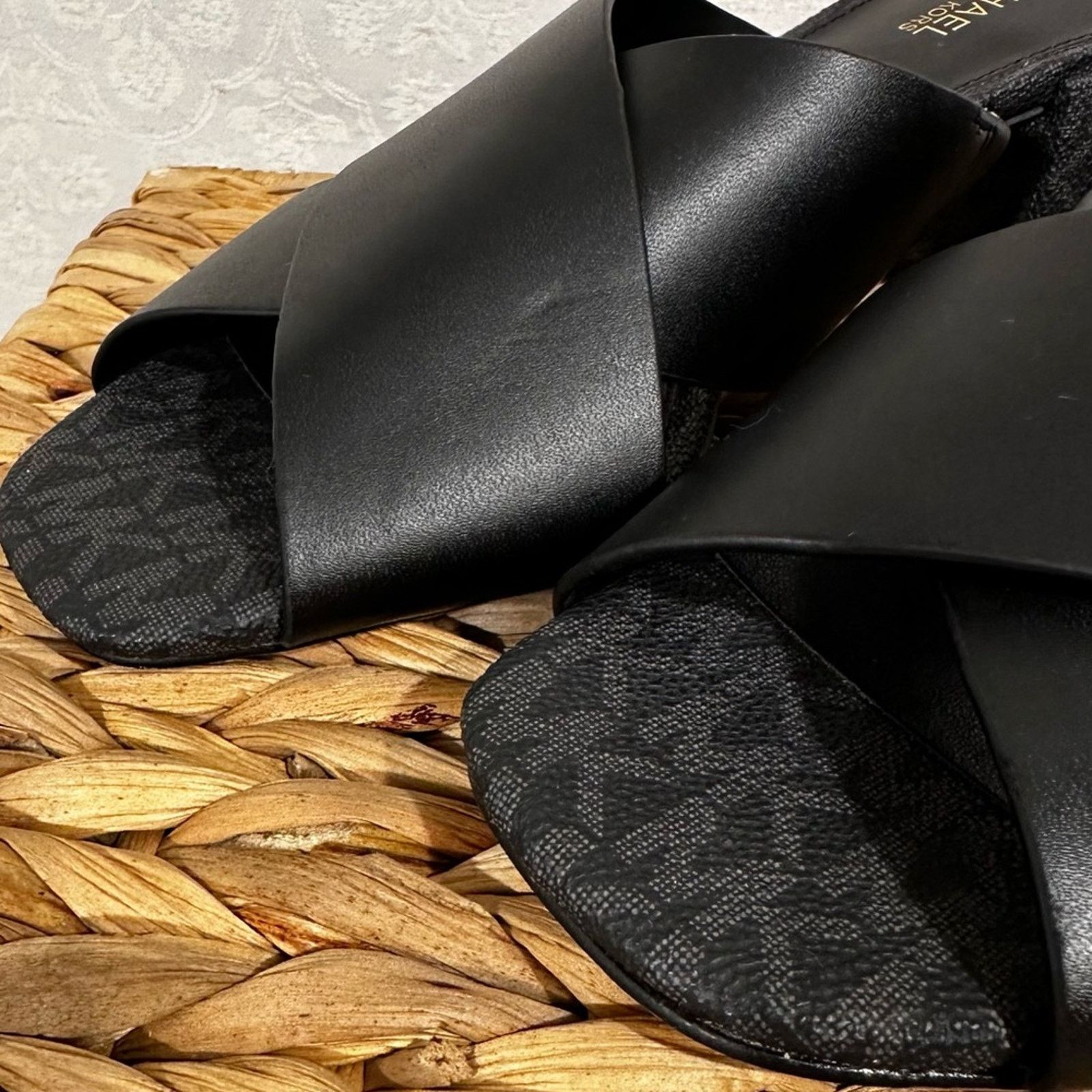 Michael Kors Michael Kors Crisscross Slide Sandal Black Heel Size 6.5 Size US 6.5 / IT 36.5 - 5 Thumbnail