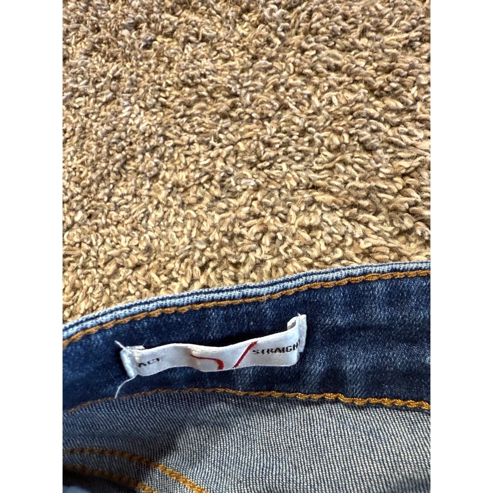 Vintage VIGOSS Women’s Jeans 24 Blue Denim ACE Straight Distressed Stretch Flex Jeans Size 42" / US 20 - 3 Thumbnail