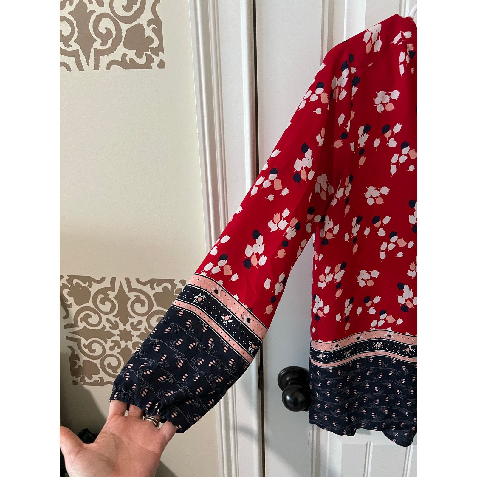 Loft blouse Long sleeves Floral Popover Top Blouse flowy Henley Size S / US 4 / IT 40 - 5 Thumbnail